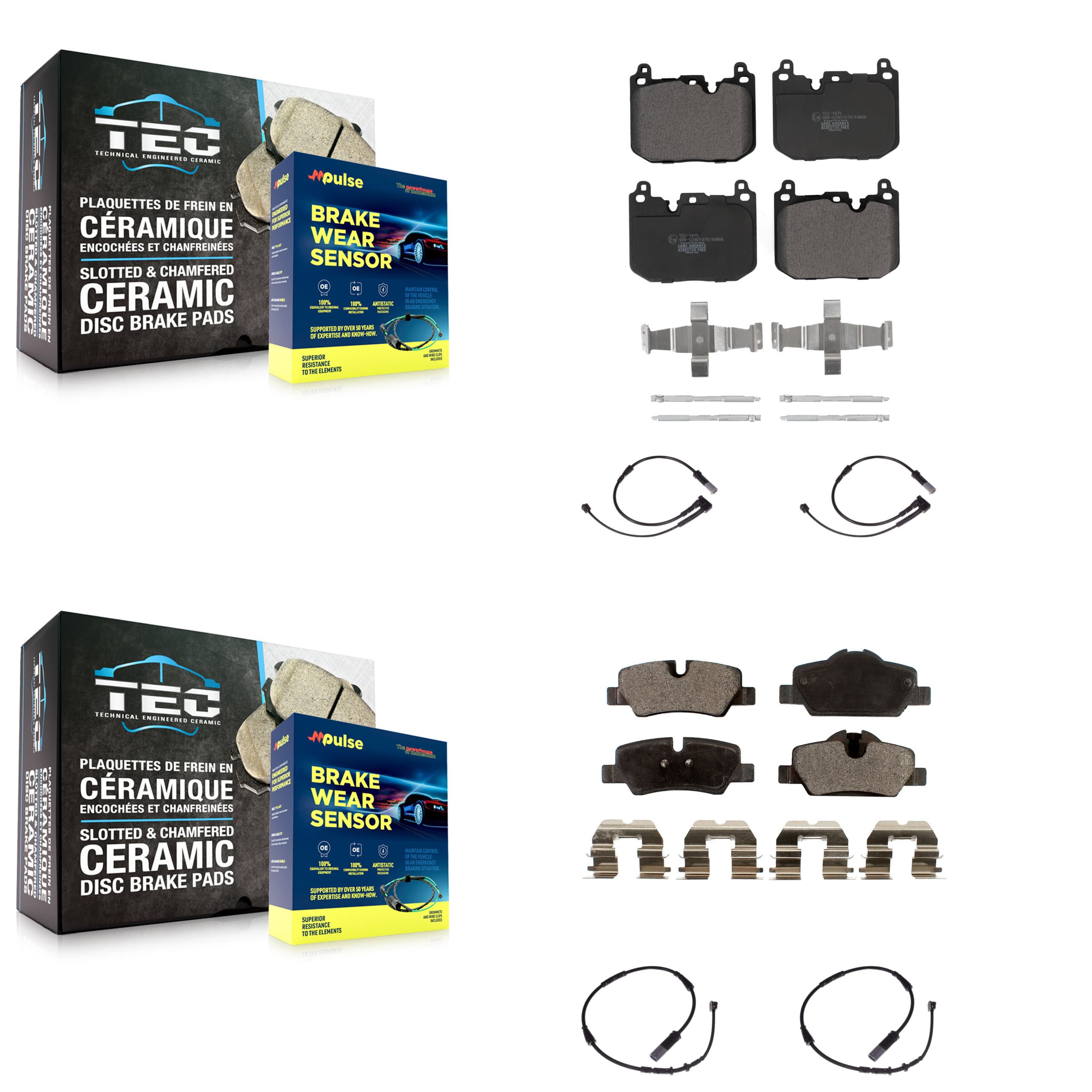 TEC - KTW-100481 - Front and Rear Disc Brake Pad Kits image 1