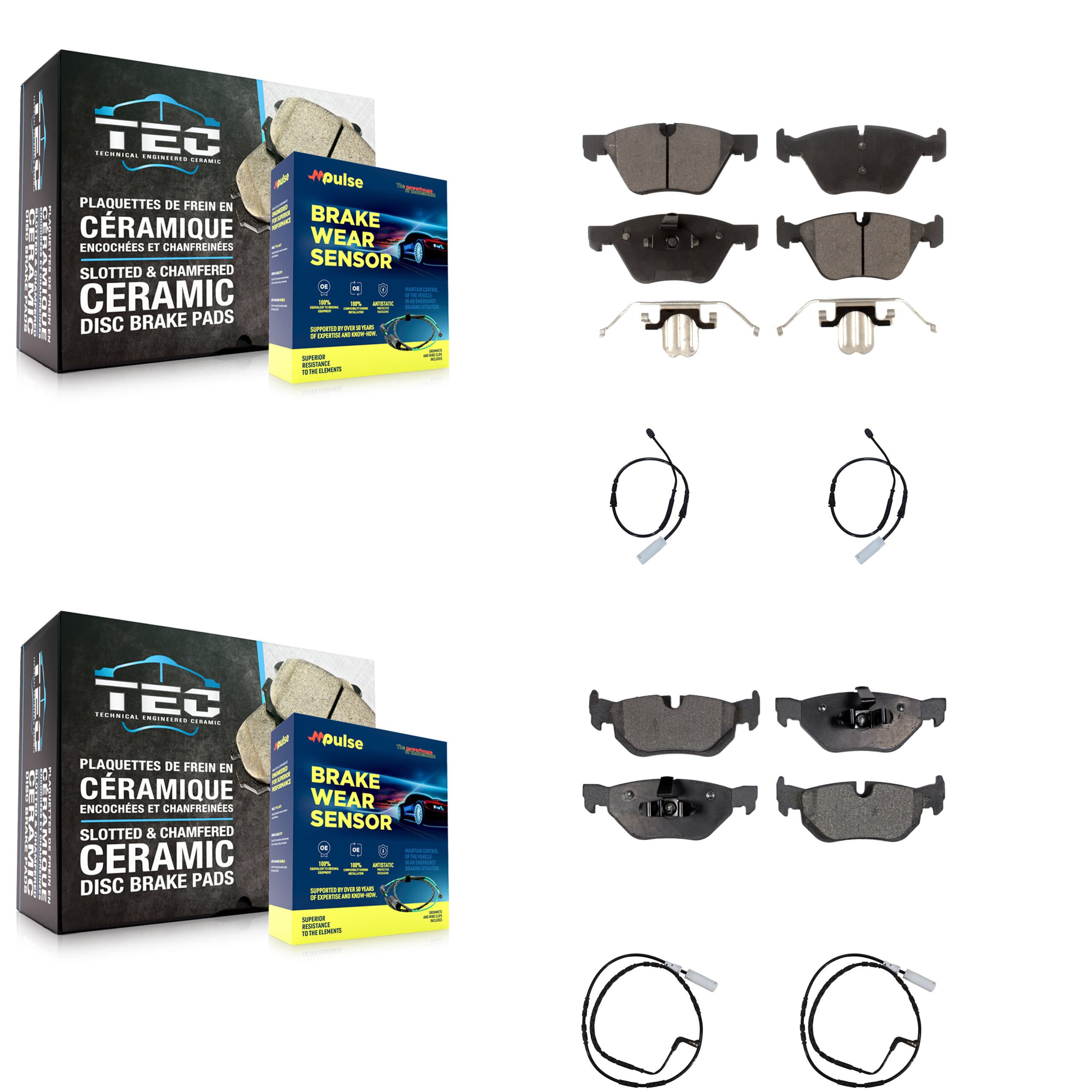 TEC - KTW-100505 - Front and Rear Disc Brake Pad Kits image 1