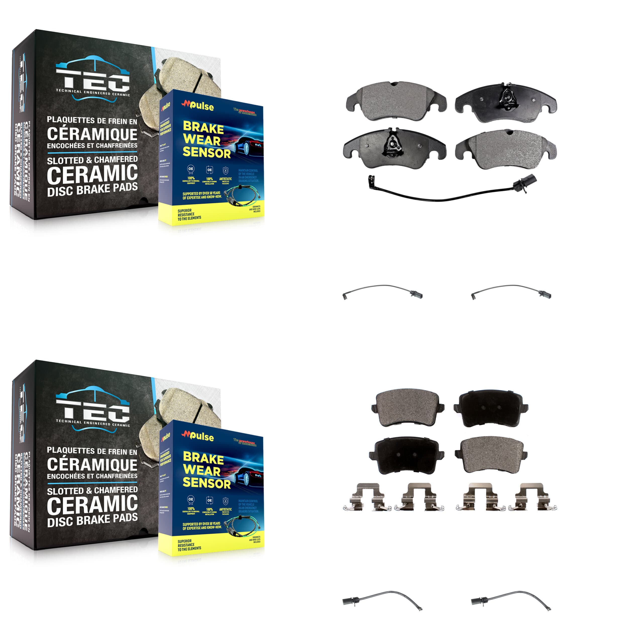 TEC - KTW-100544 - Front and Rear Disc Brake Pad Kits image 1