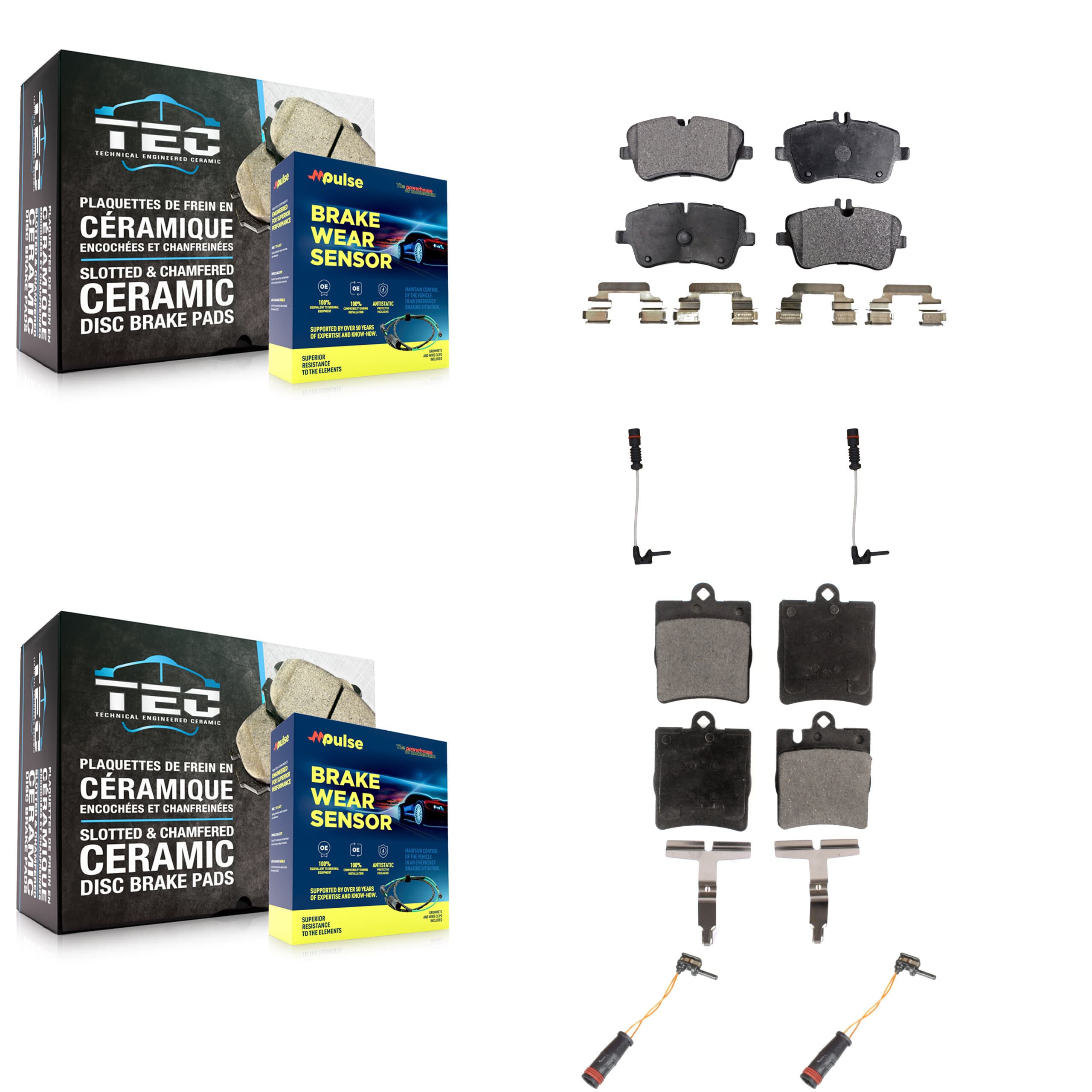 TEC - KTW-100568 - Front and Rear Disc Brake Pad Kits image 1