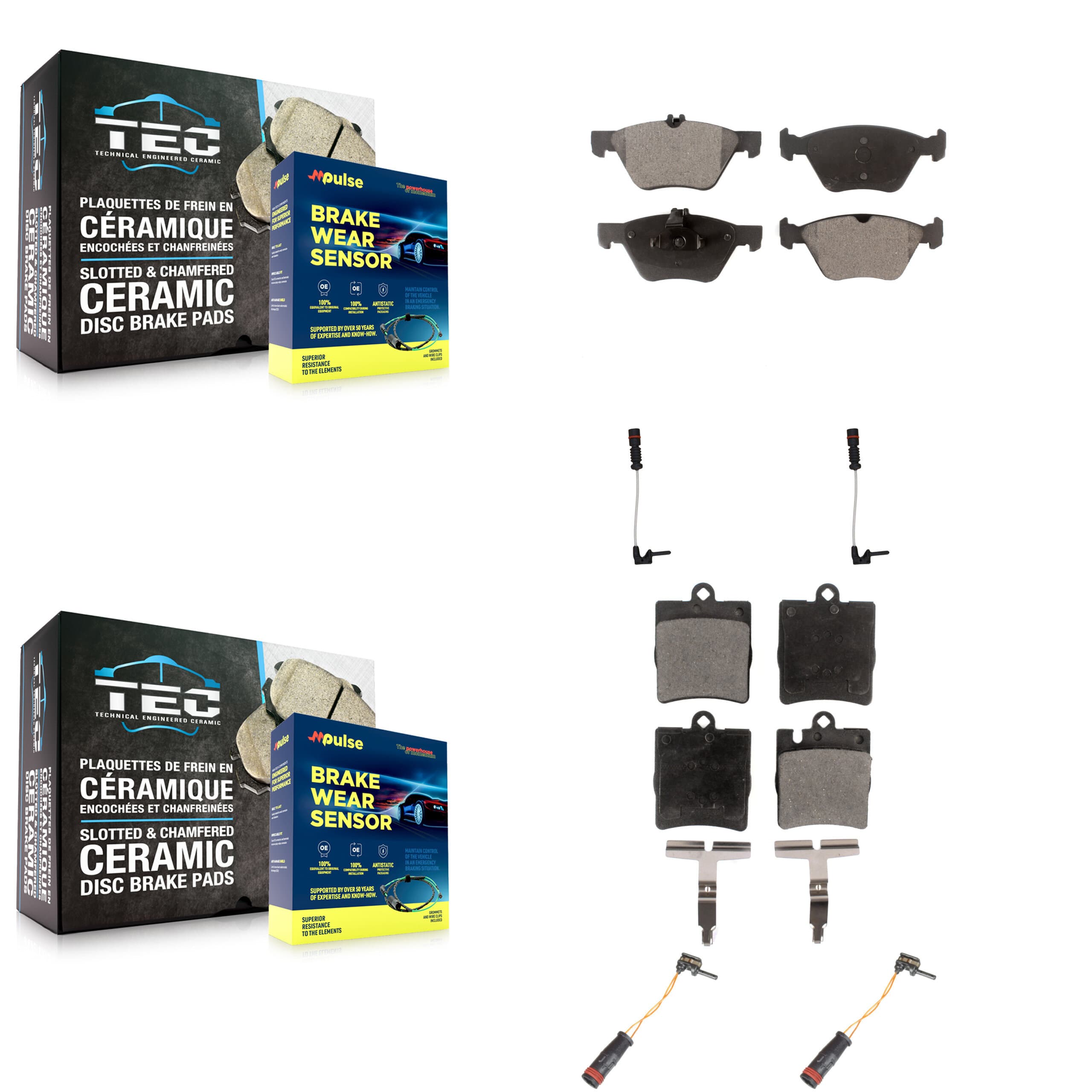 TEC - KTW-100569 - Front and Rear Disc Brake Pad Kits image 1
