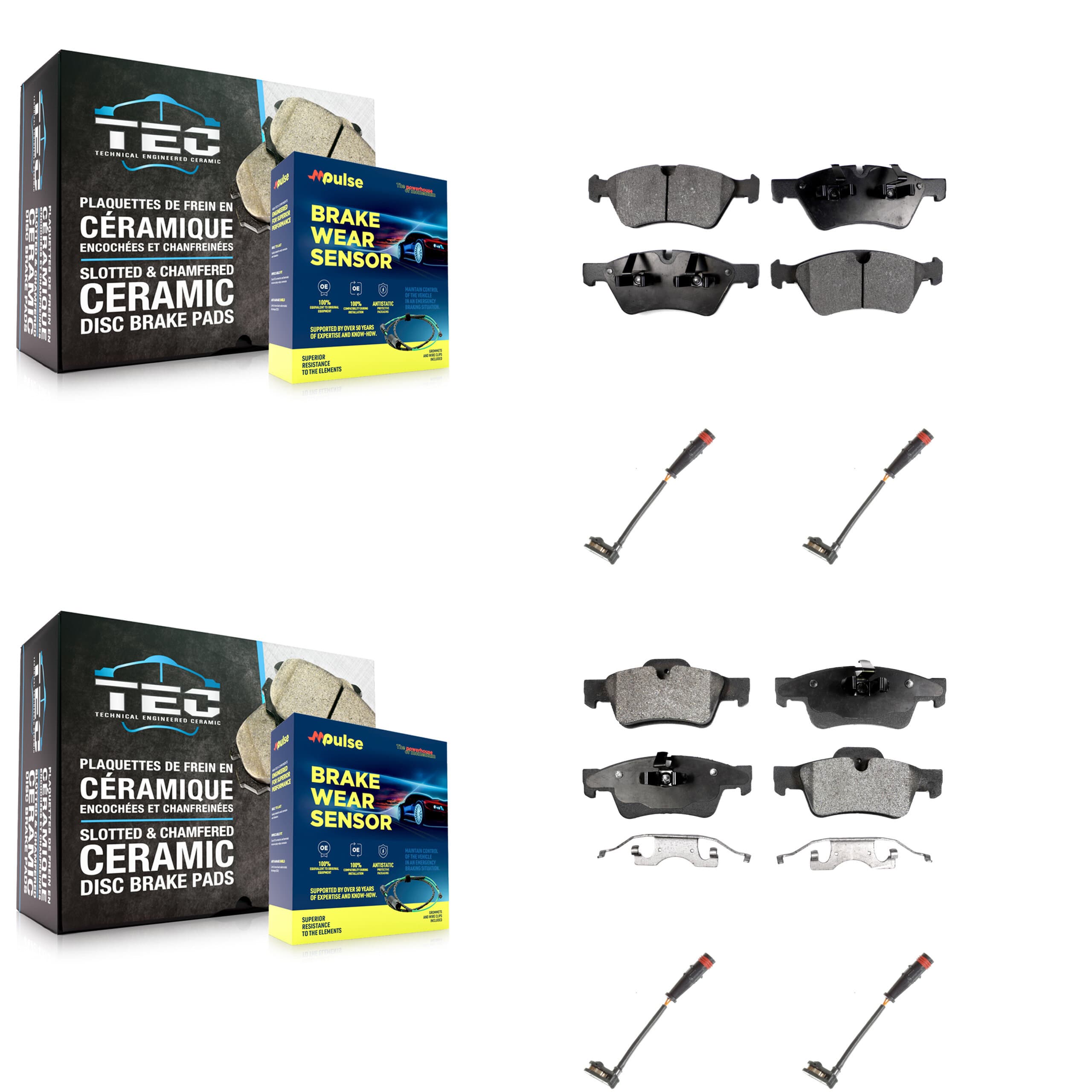 TEC - KTW-100580 - Front and Rear Disc Brake Pad Kits image 1