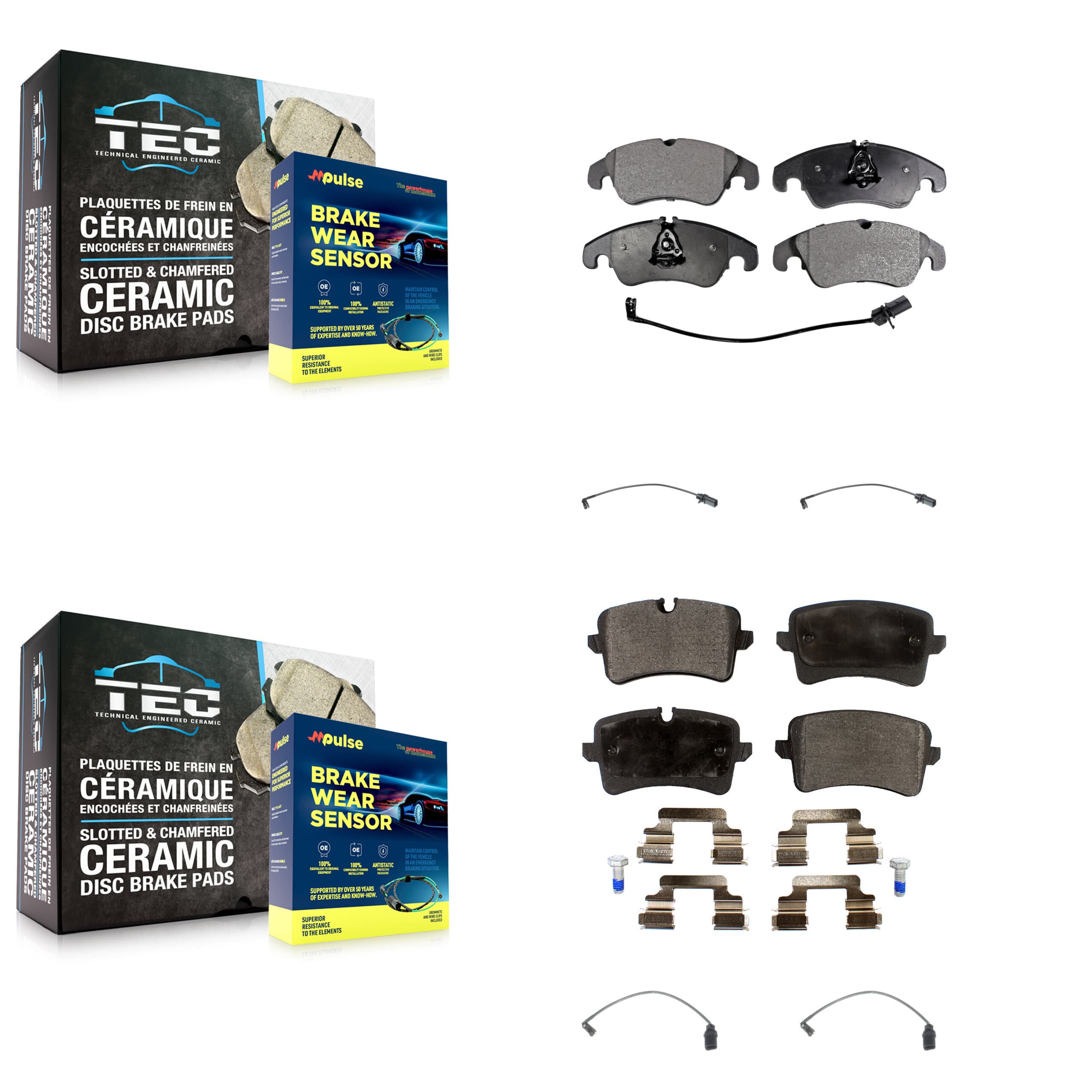 TEC - KTW-100586 - Front and Rear Disc Brake Pad Kits image 1