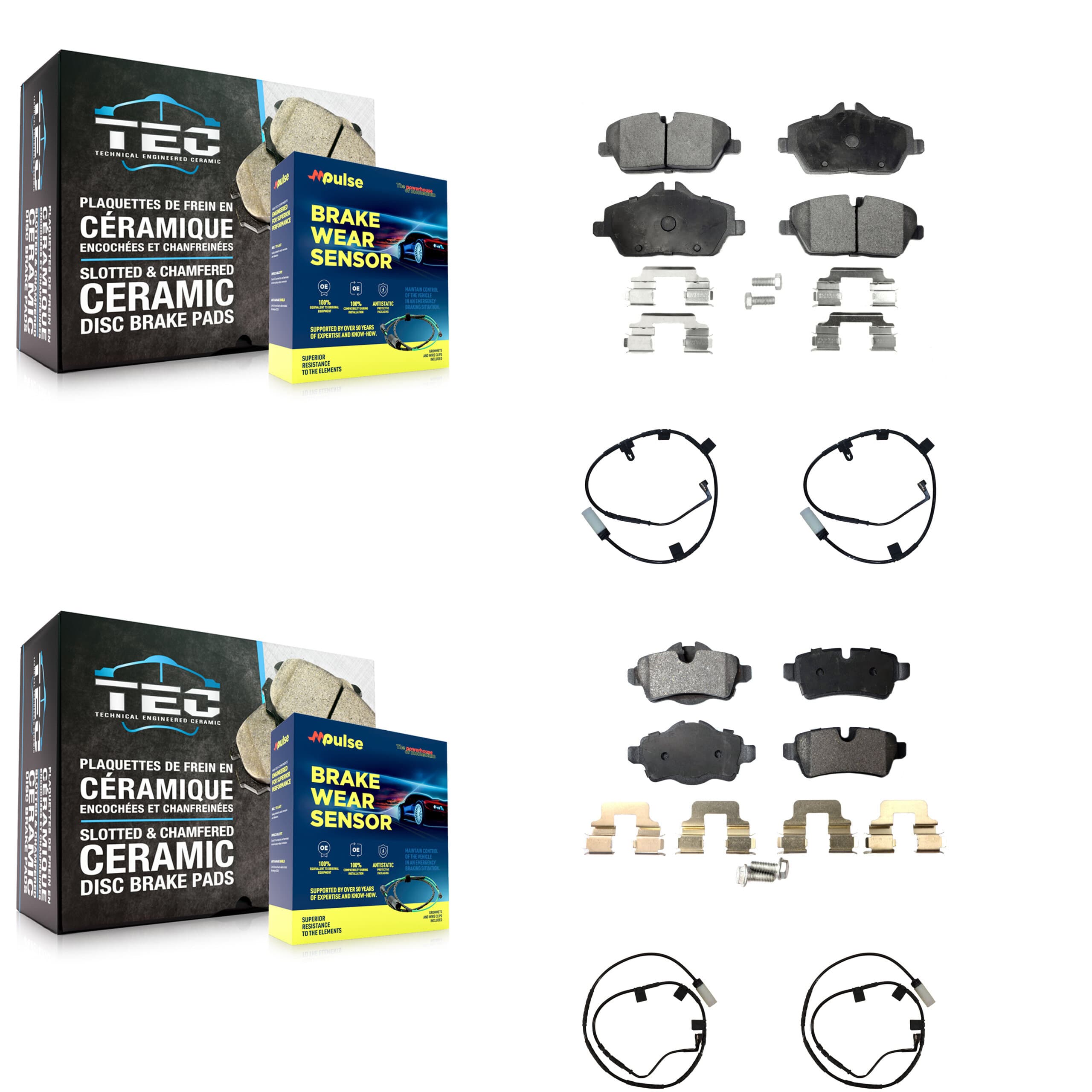TEC - KTW-100592 - Front and Rear Disc Brake Pad Kits image 1
