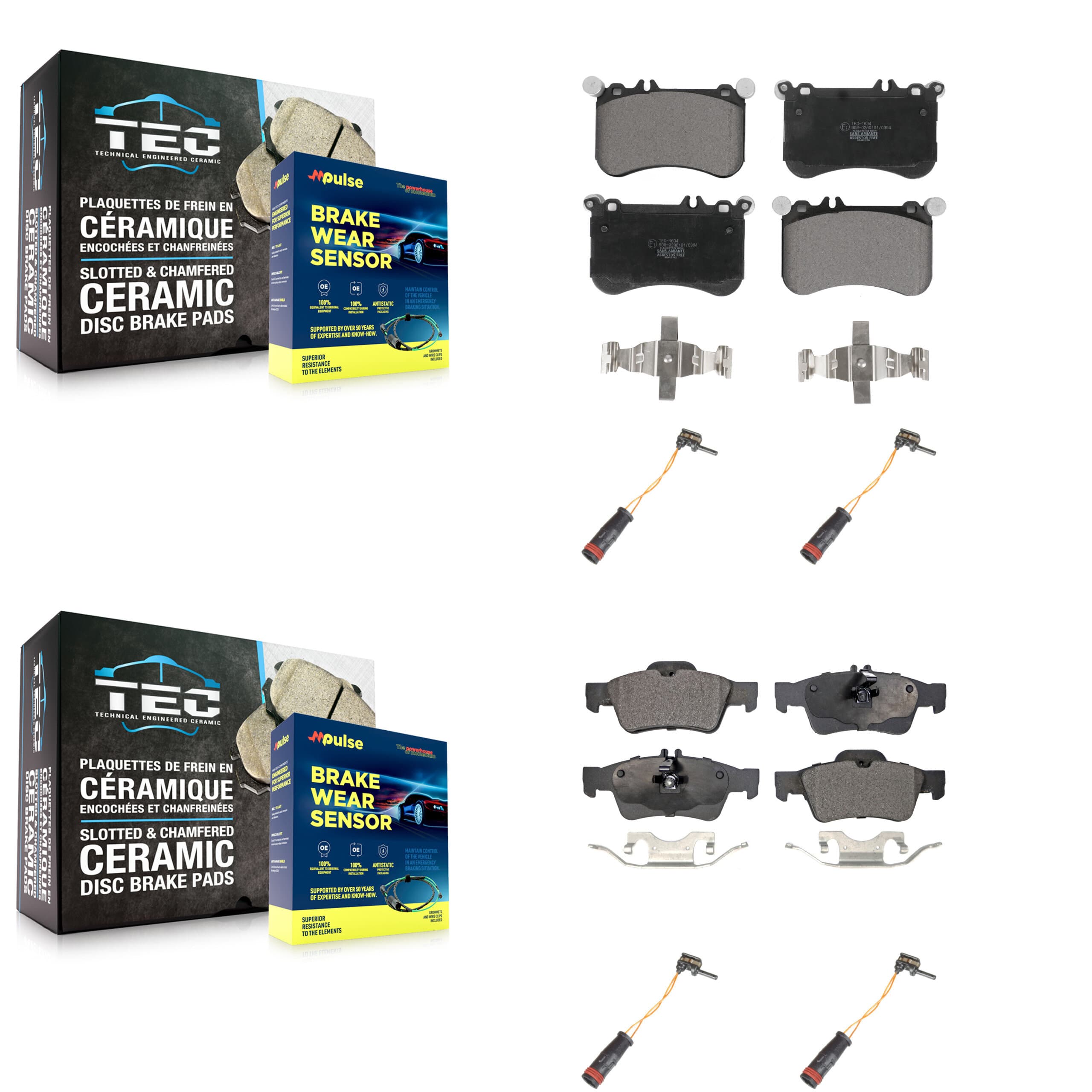 TEC - KTW-100618 - Front and Rear Disc Brake Pad Kits image 1
