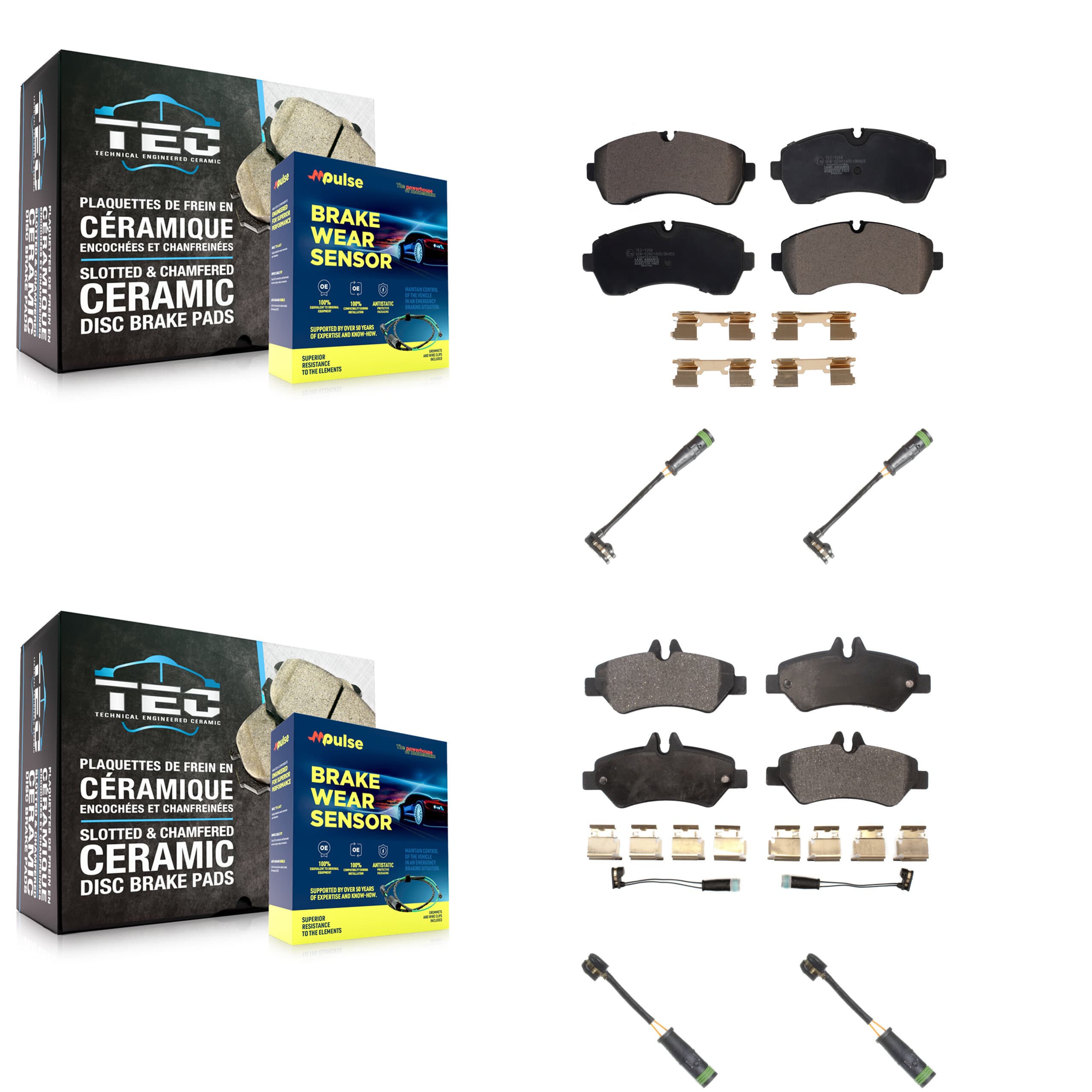 TEC - KTW-100665 - Front and Rear Disc Brake Pad Kits image 1