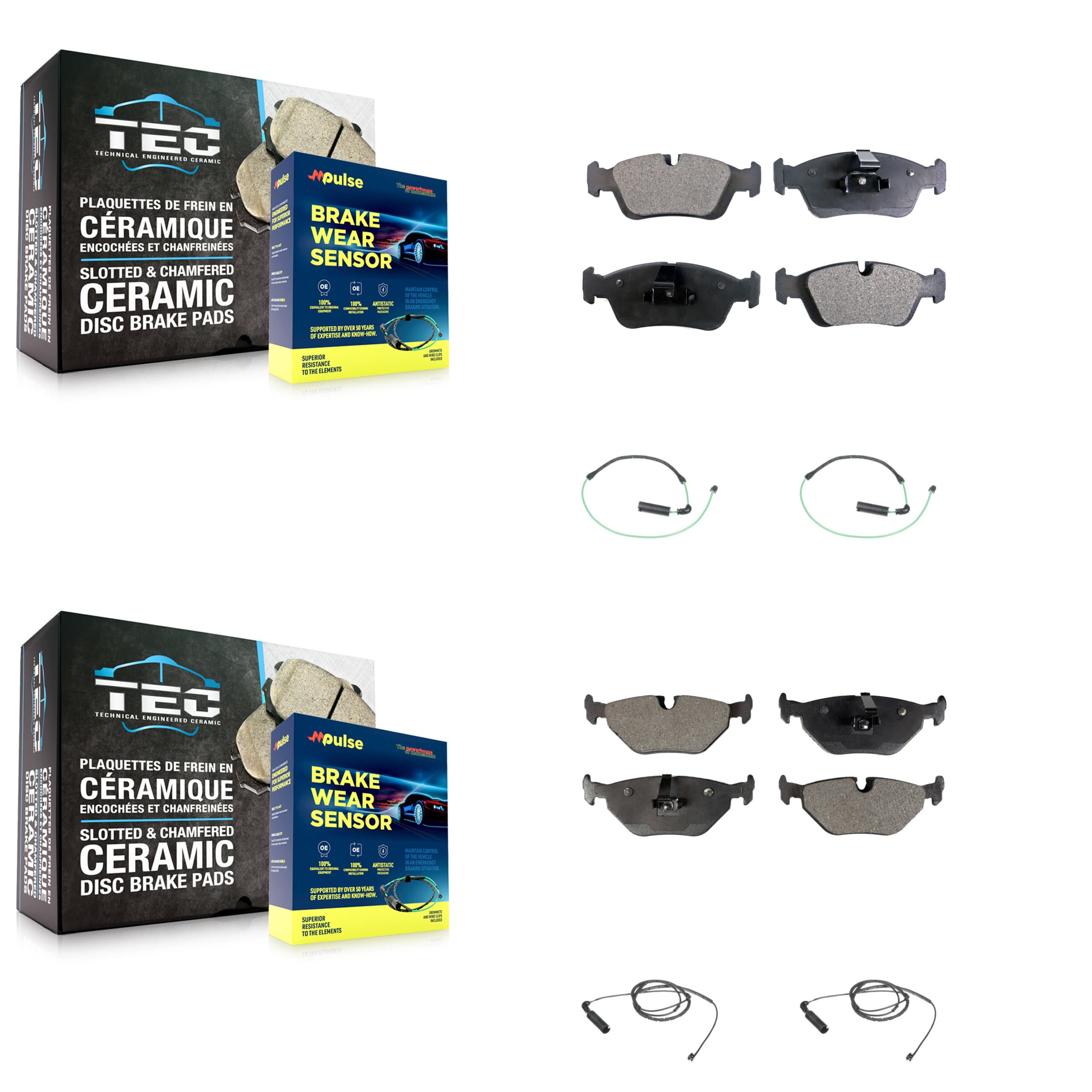 TEC - KTW-100698 - Front and Rear Disc Brake Pad Kits image 1