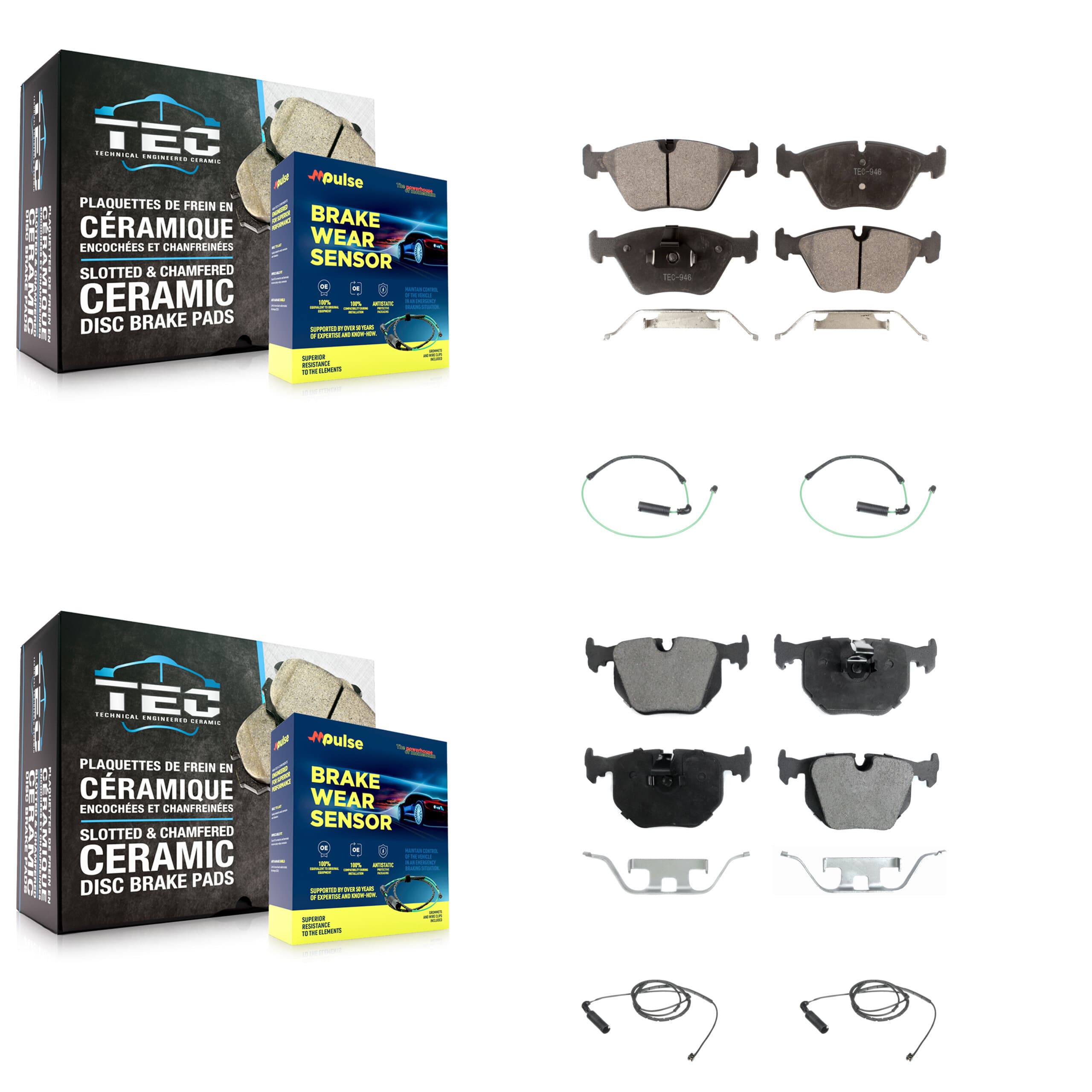 TEC - KTW-100699 - Front and Rear Disc Brake Pad Kits image 1