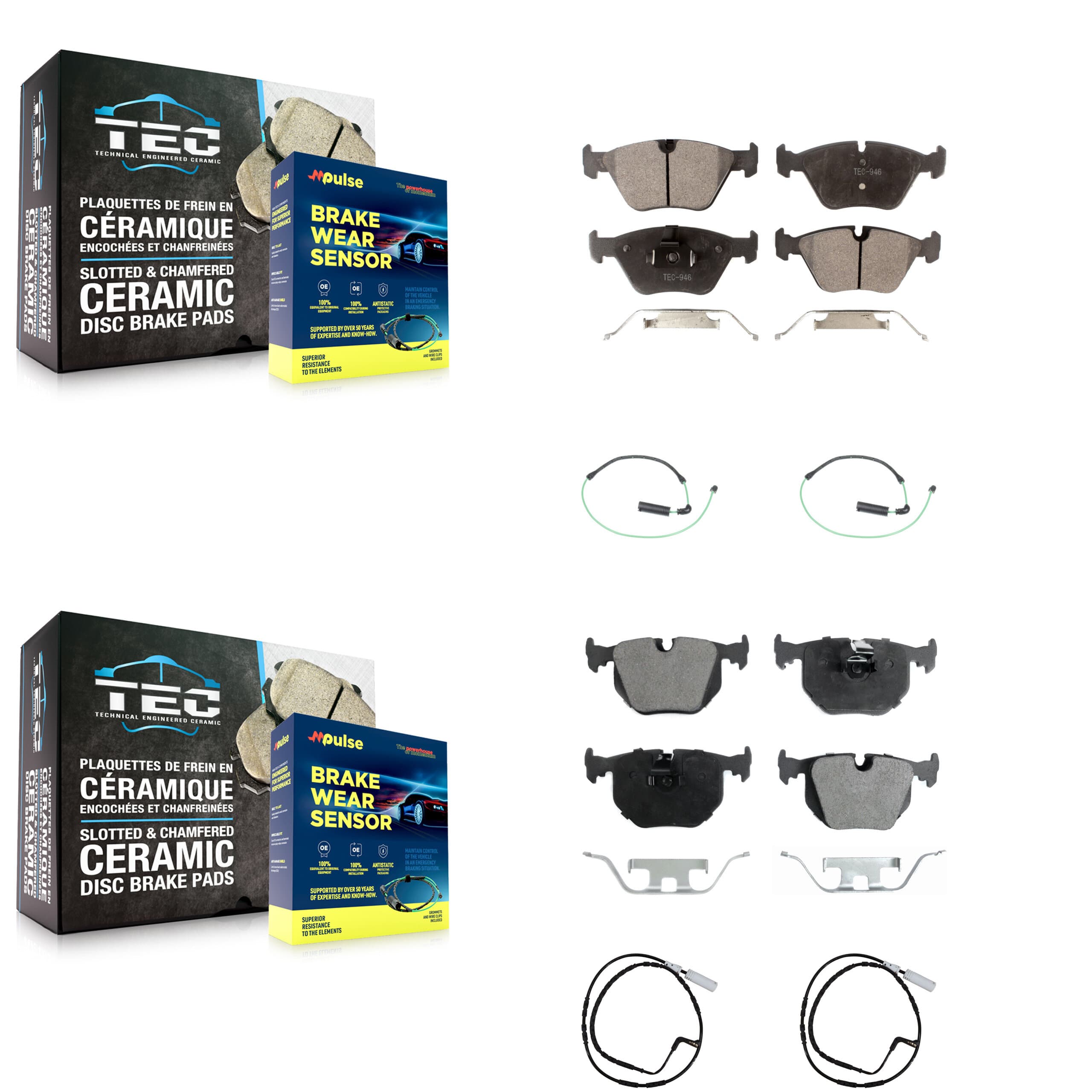 TEC - KTW-100700 - Front and Rear Disc Brake Pad Kits image 1