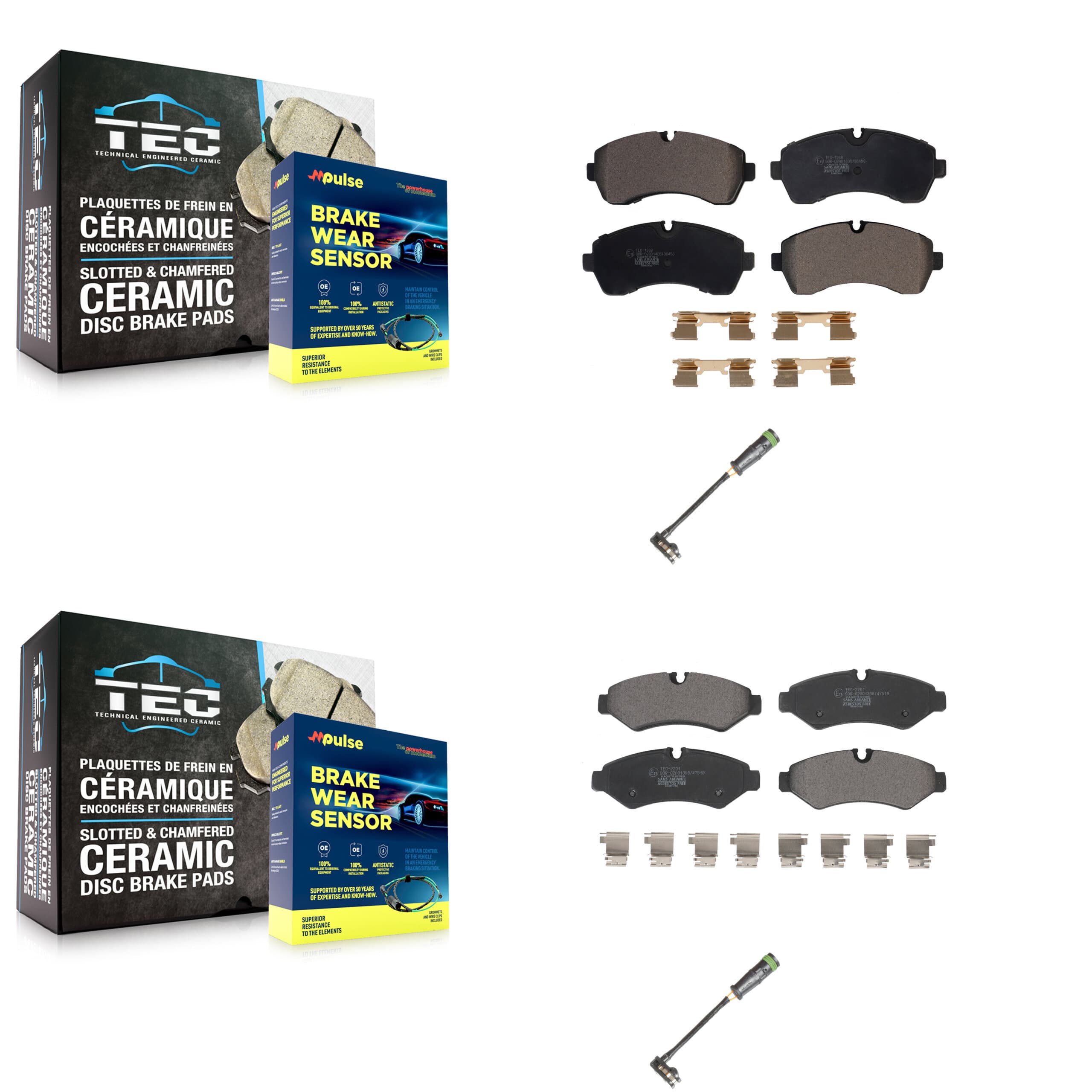 TEC - KTW-101412 - Front and Rear Disc Brake Pad Kits image 1
