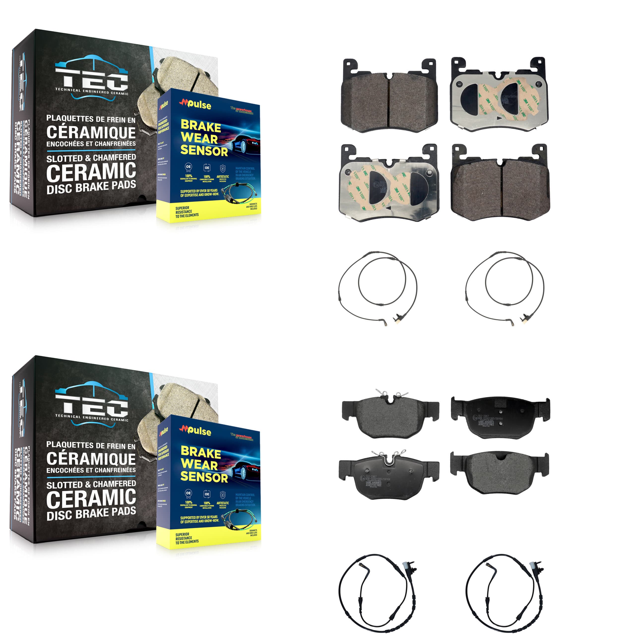TEC - KTW-101603 - Front and Rear Disc Brake Pad Kits image 1