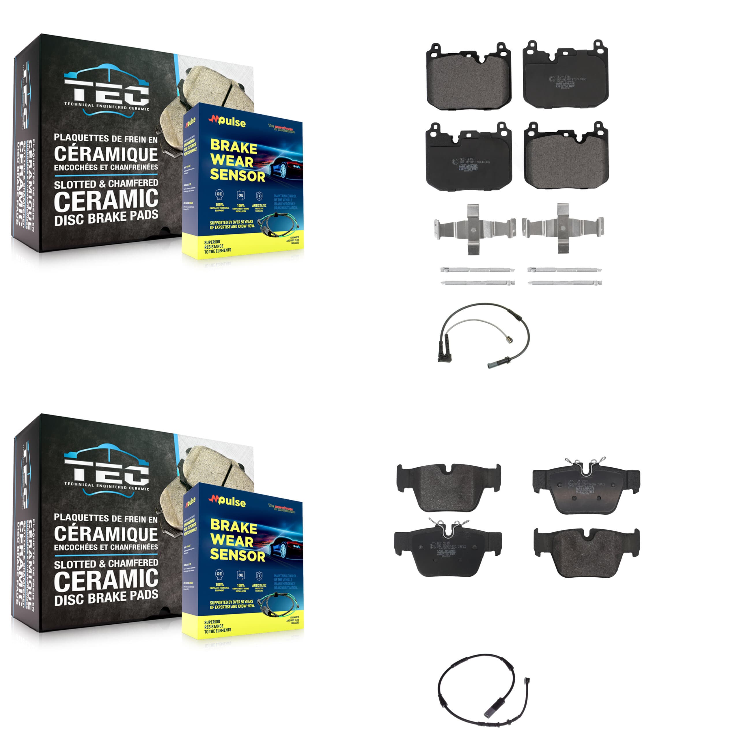 TEC - KTW-101643 - Front and Rear Disc Brake Pad Kits image 1