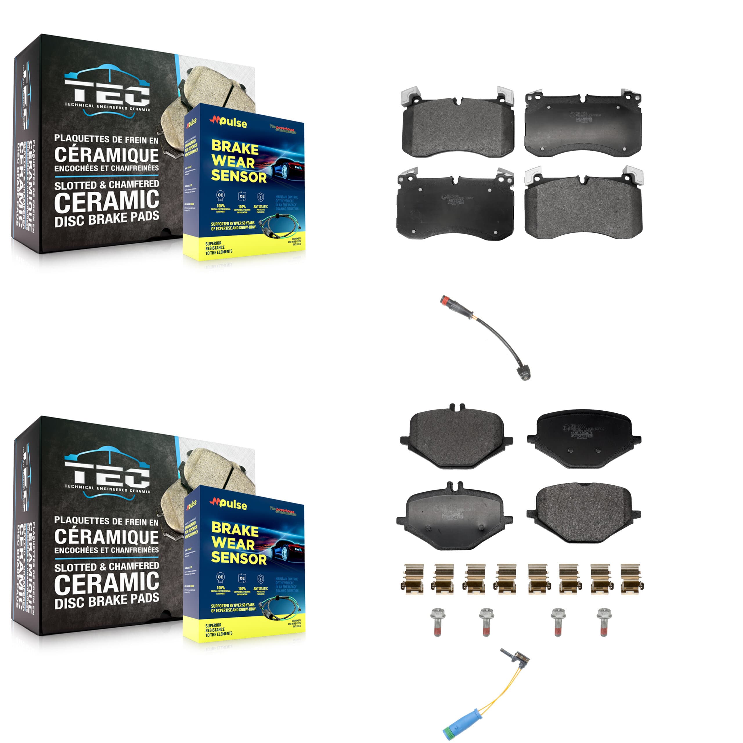 TEC - KTW-101663 - Front and Rear Disc Brake Pad Kits image 1