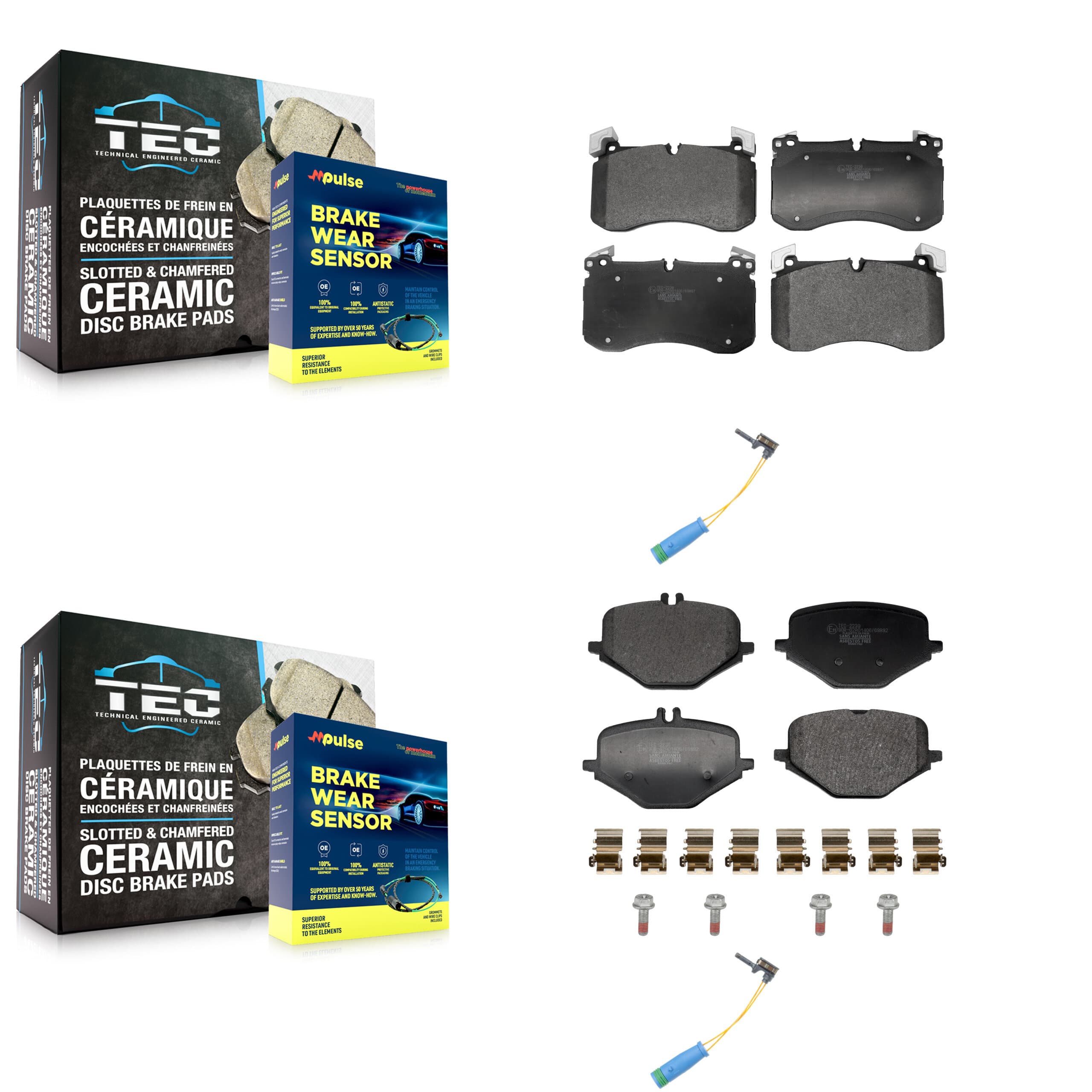 TEC - KTW-101664 - Front and Rear Disc Brake Pad Kits image 1