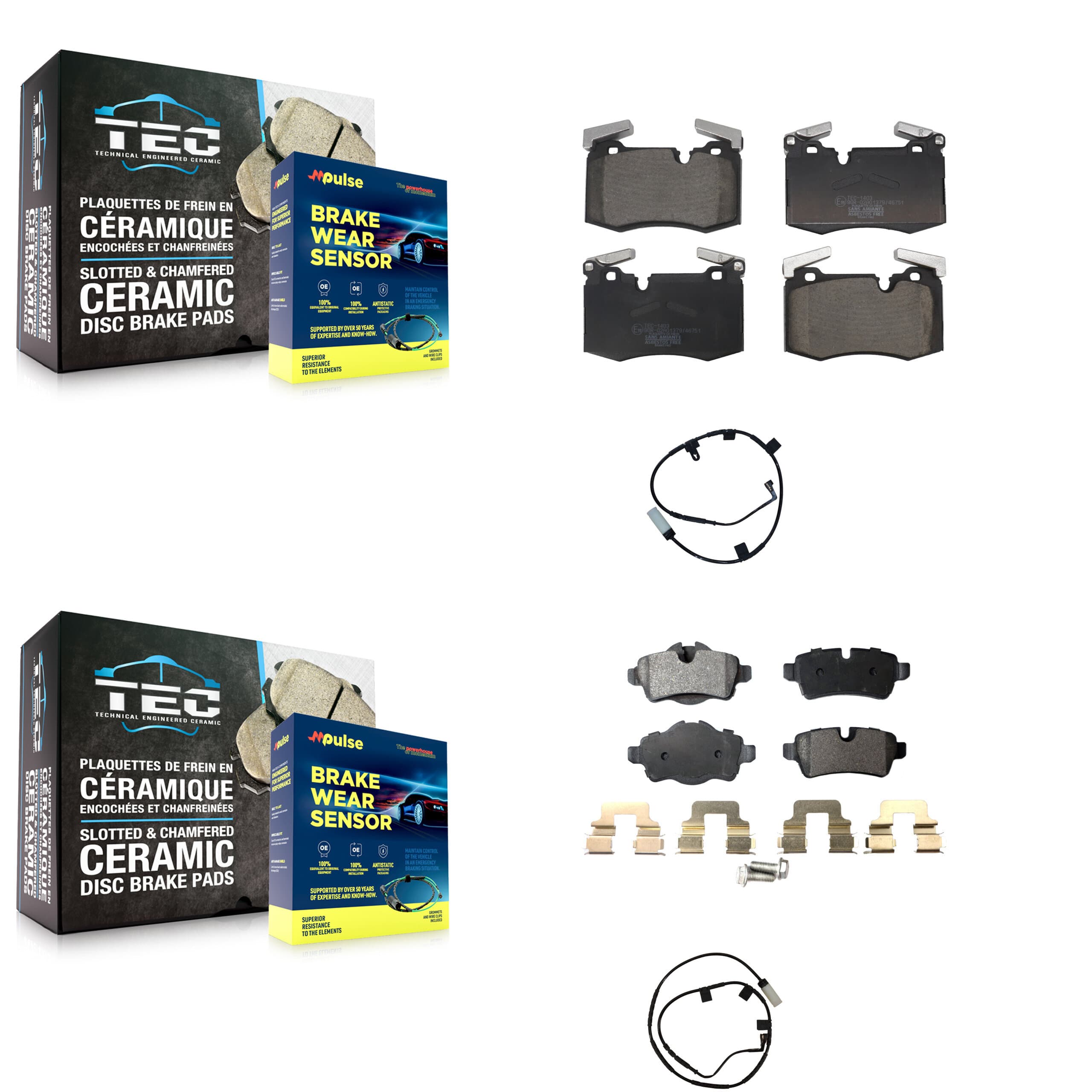 TEC - KTW-101677 - Front and Rear Disc Brake Pad Kits image 1