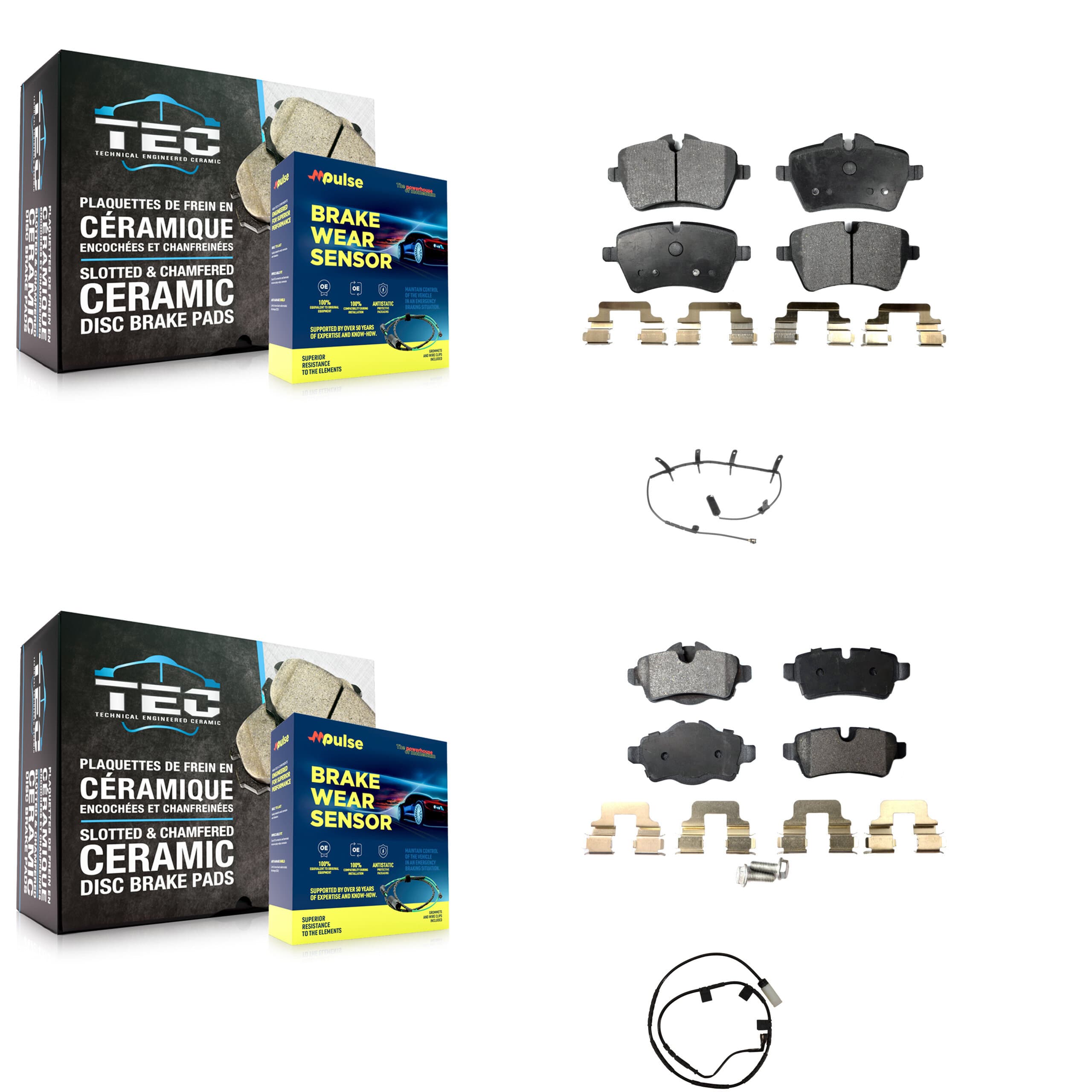 TEC - KTW-101765 - Front and Rear Disc Brake Pad Kits image 1