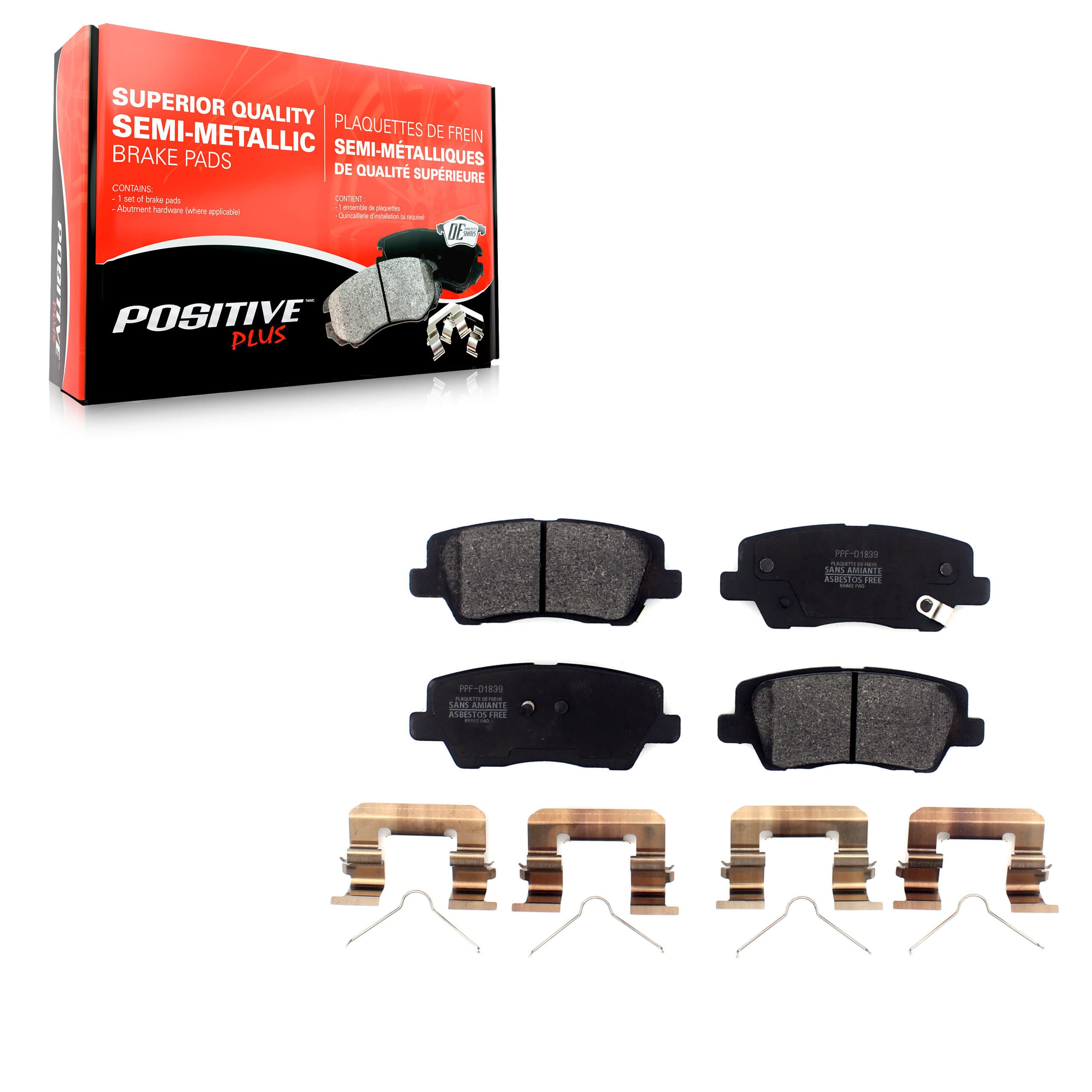 Positive Plus - PPF-D1839 - Rear Disc Brake Pad image 1
