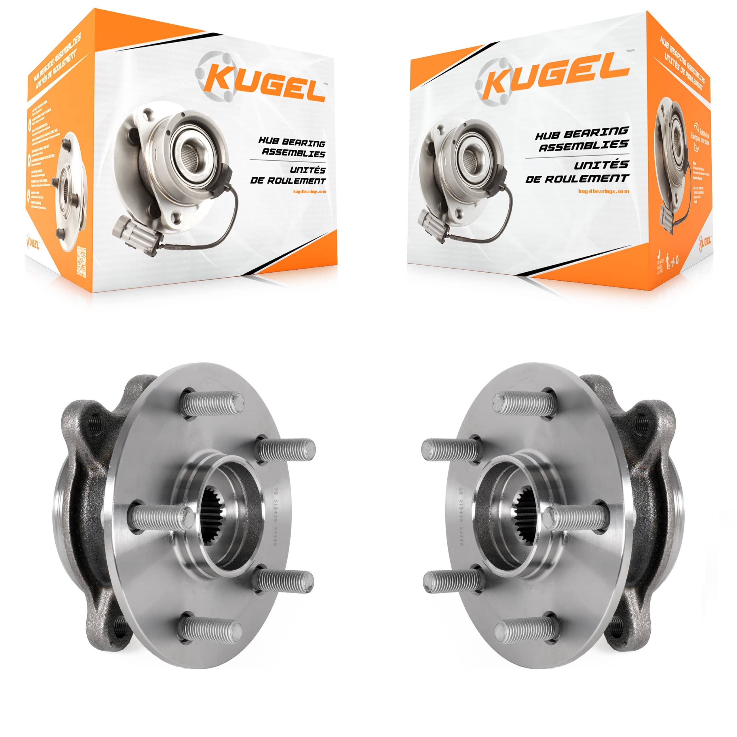 Kugel - K70-101808 - Front Wheel Bearing and Hub Assembly Kits