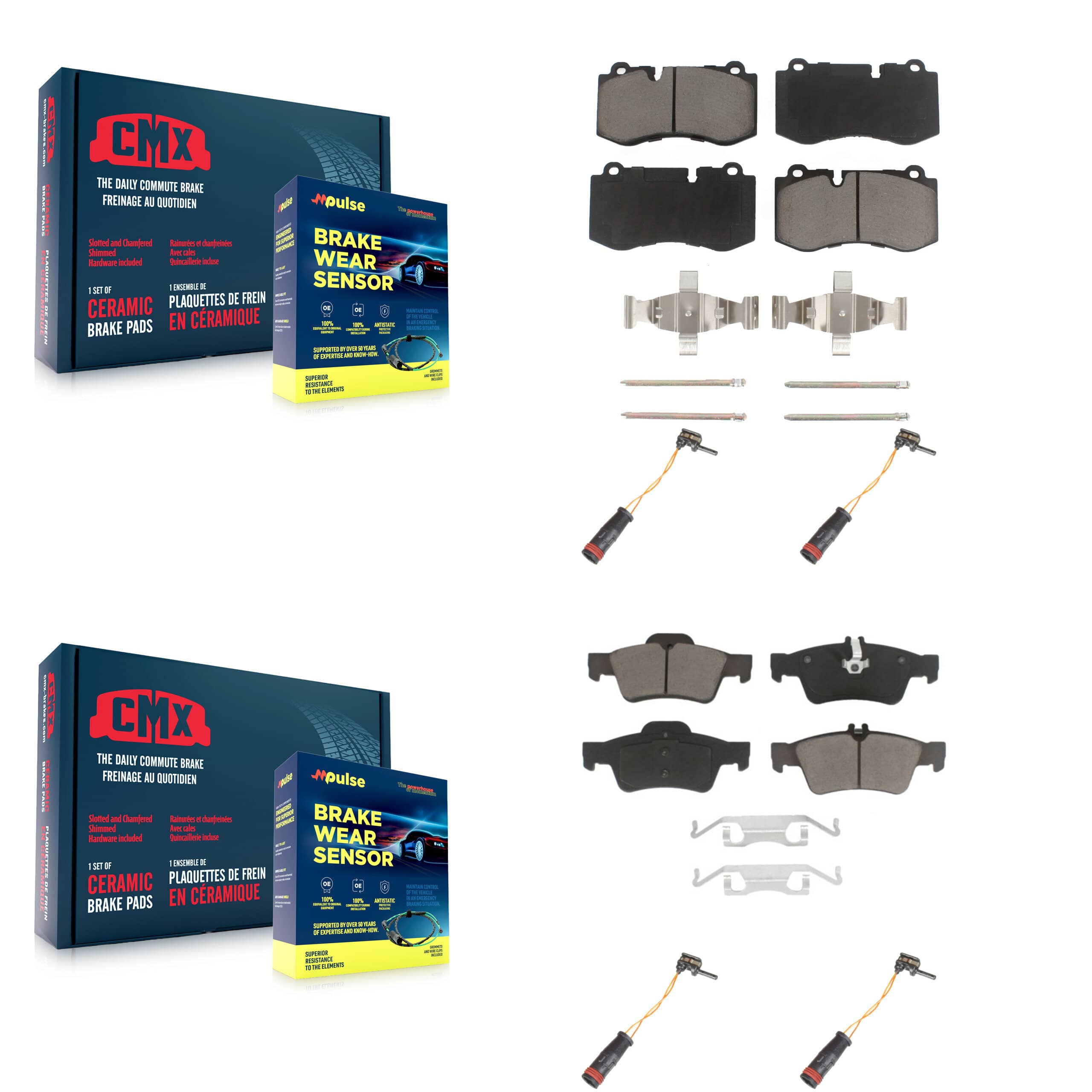 CMX - KCW-100217 - Front and Rear Disc Brake Pad Kits