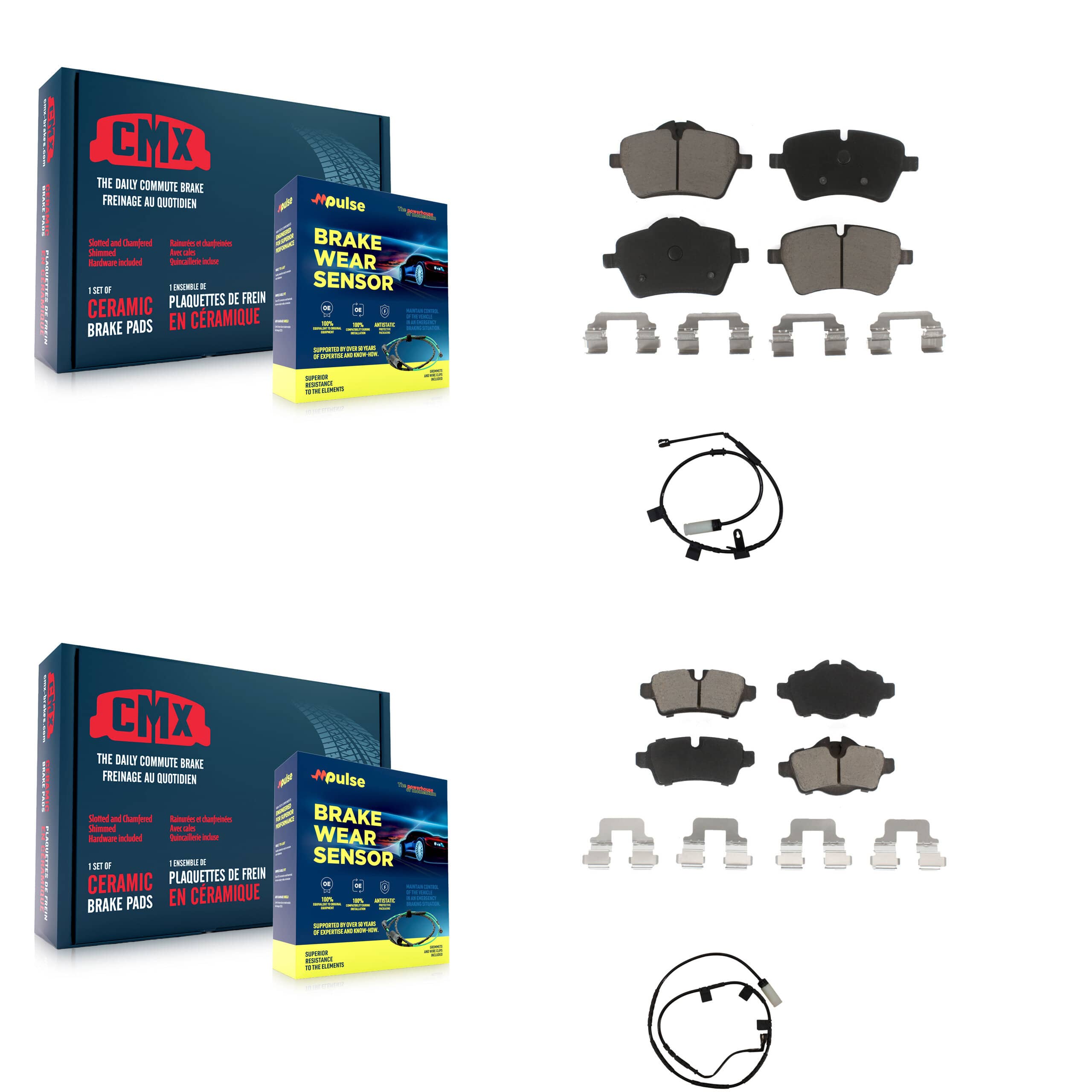 CMX - KCW-101296 - Front and Rear Disc Brake Pad Kits