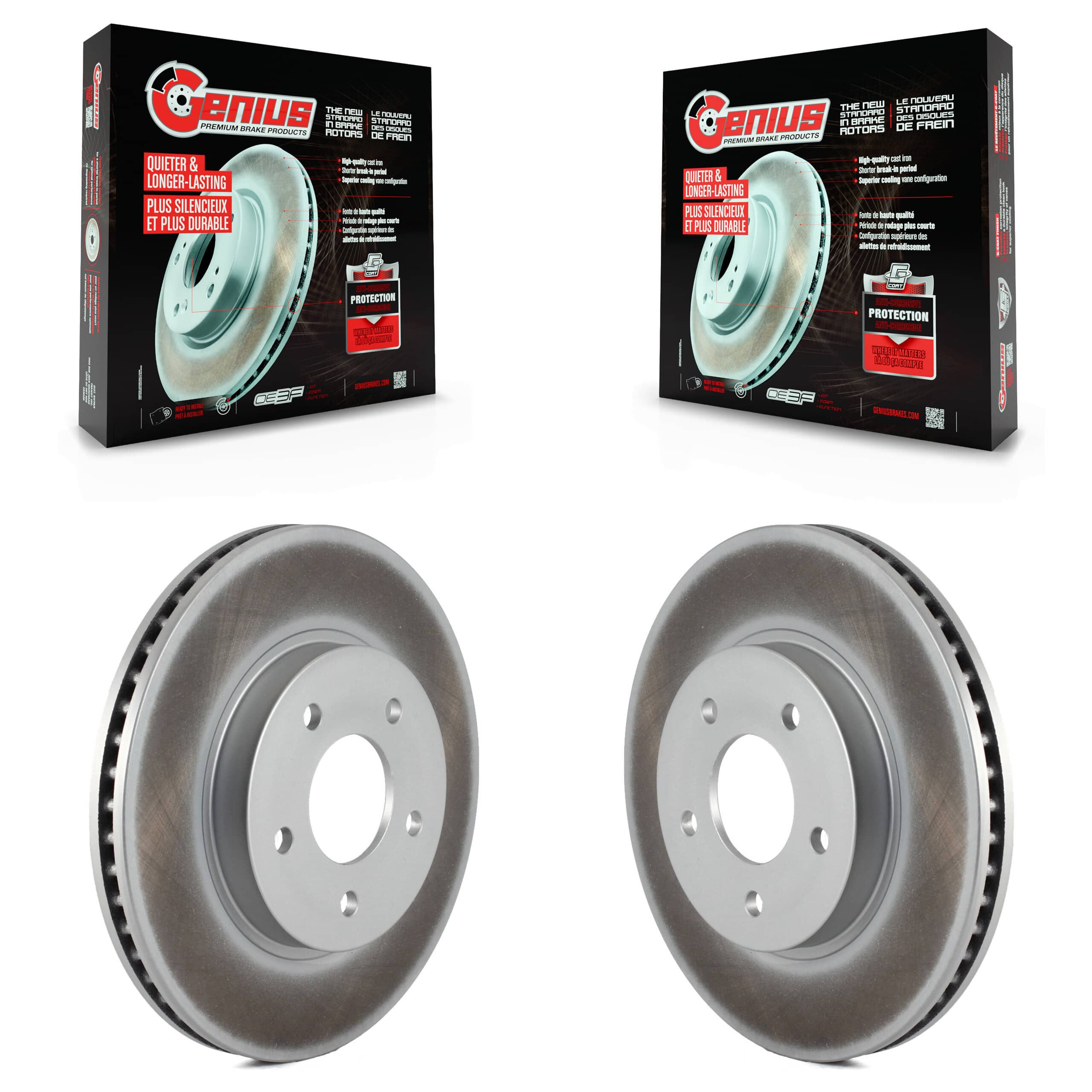 Genius - KG-100025 - Front Disc Brake Rotor Kits