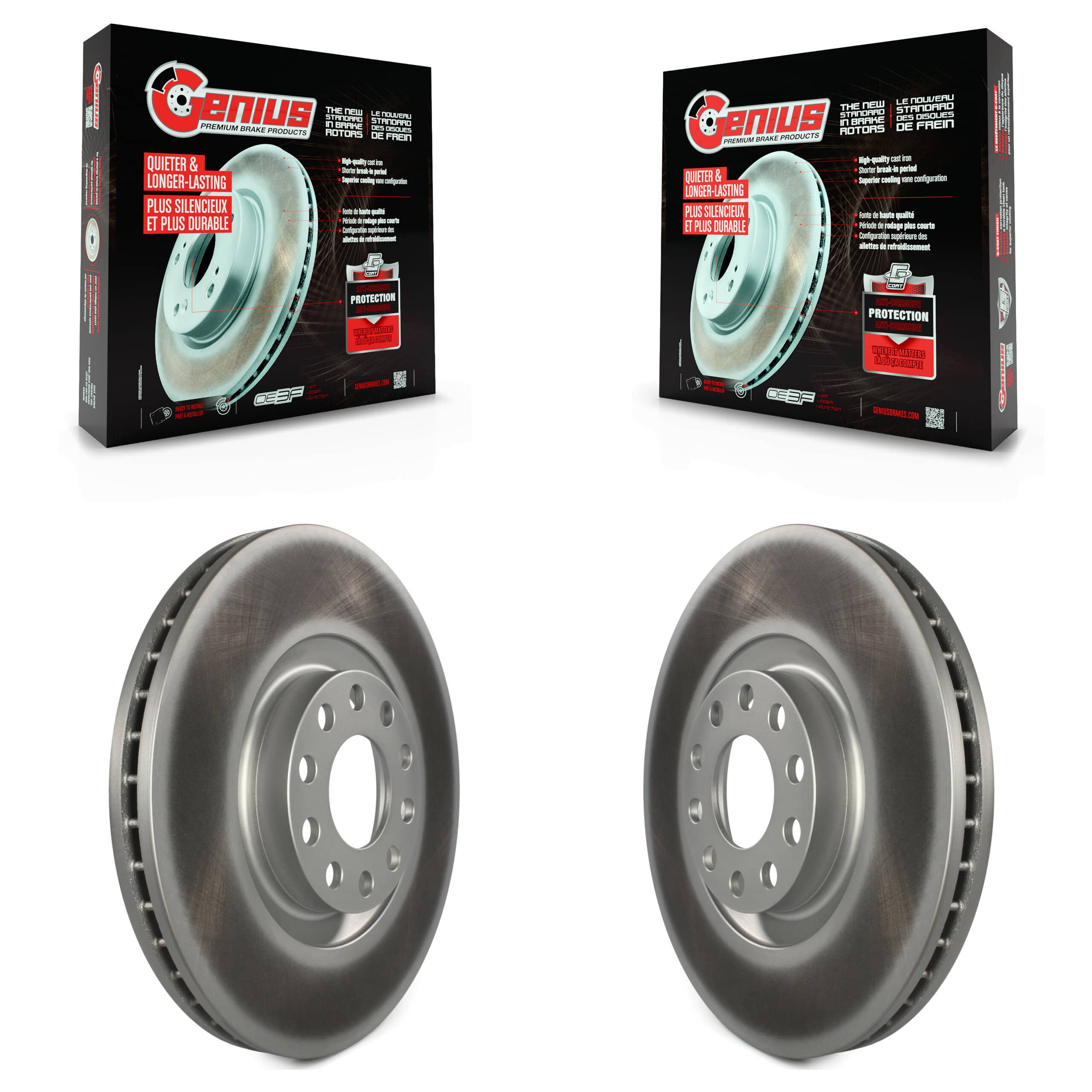 Genius - KG-100180 - Front Disc Brake Rotor Kits