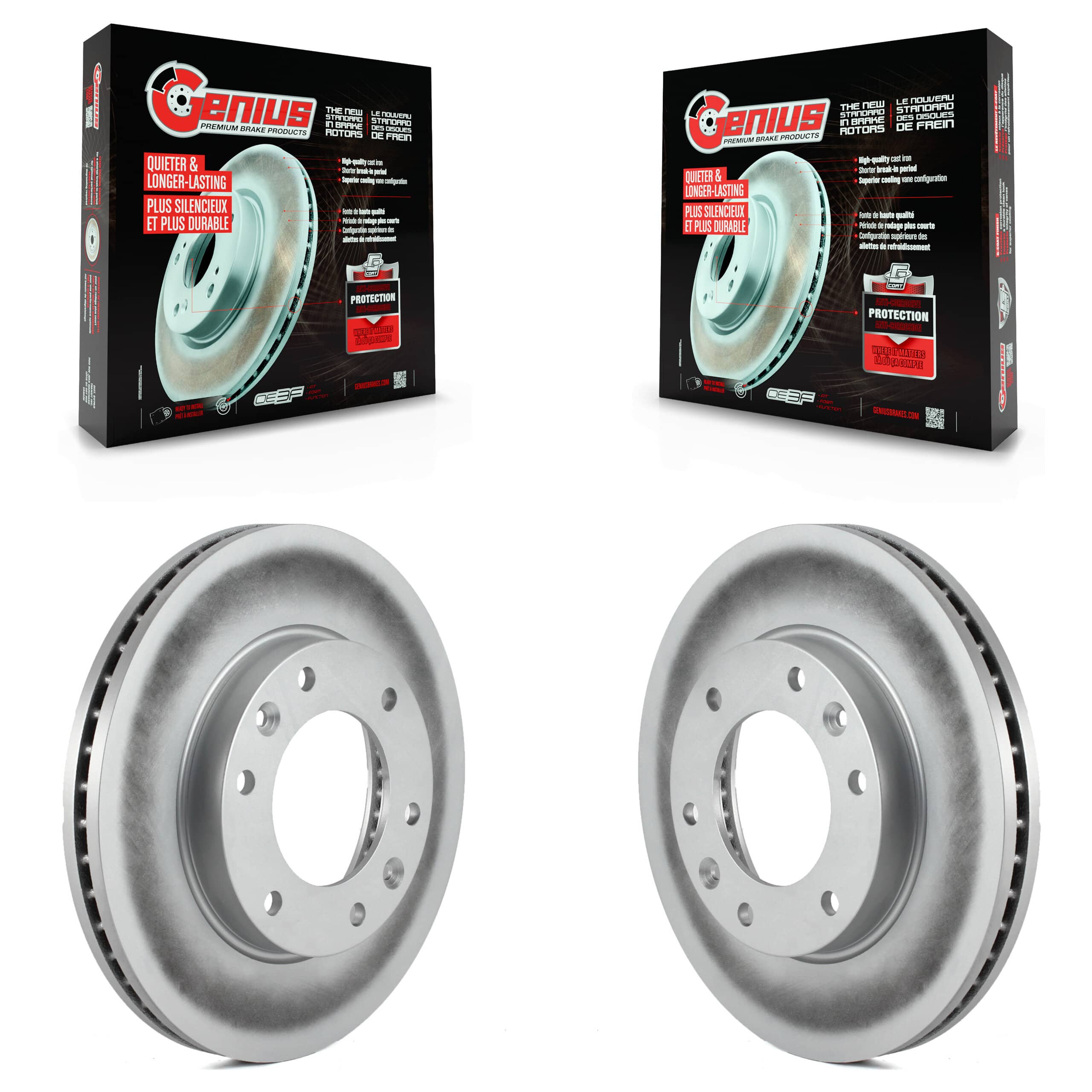 Genius - KG-100254 - Front Disc Brake Rotor Kits