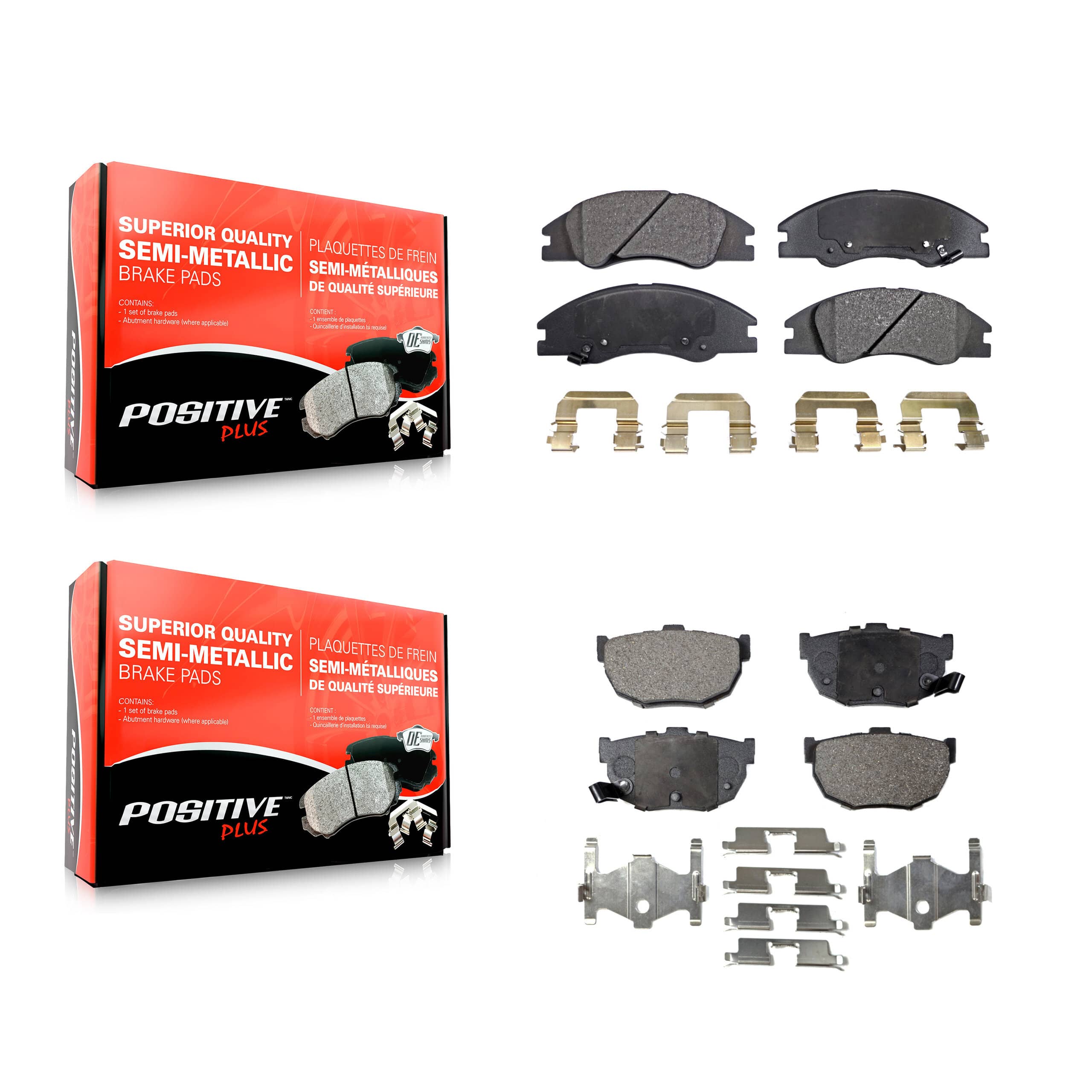 Positive Plus - KPF-100037 - Front and Rear Disc Brake Pad Kits