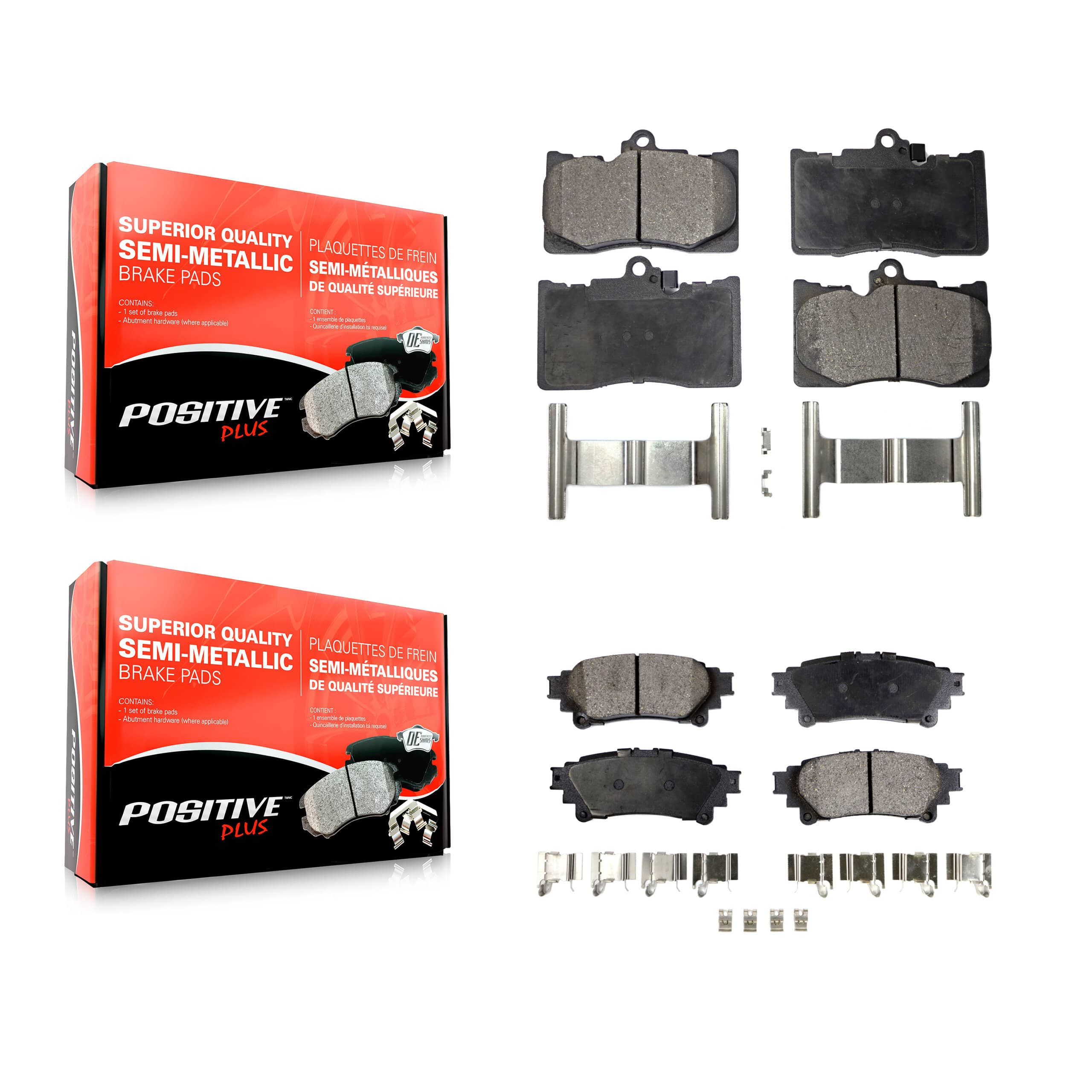 Positive Plus - KPF-100056 - Front and Rear Disc Brake Pad Kits