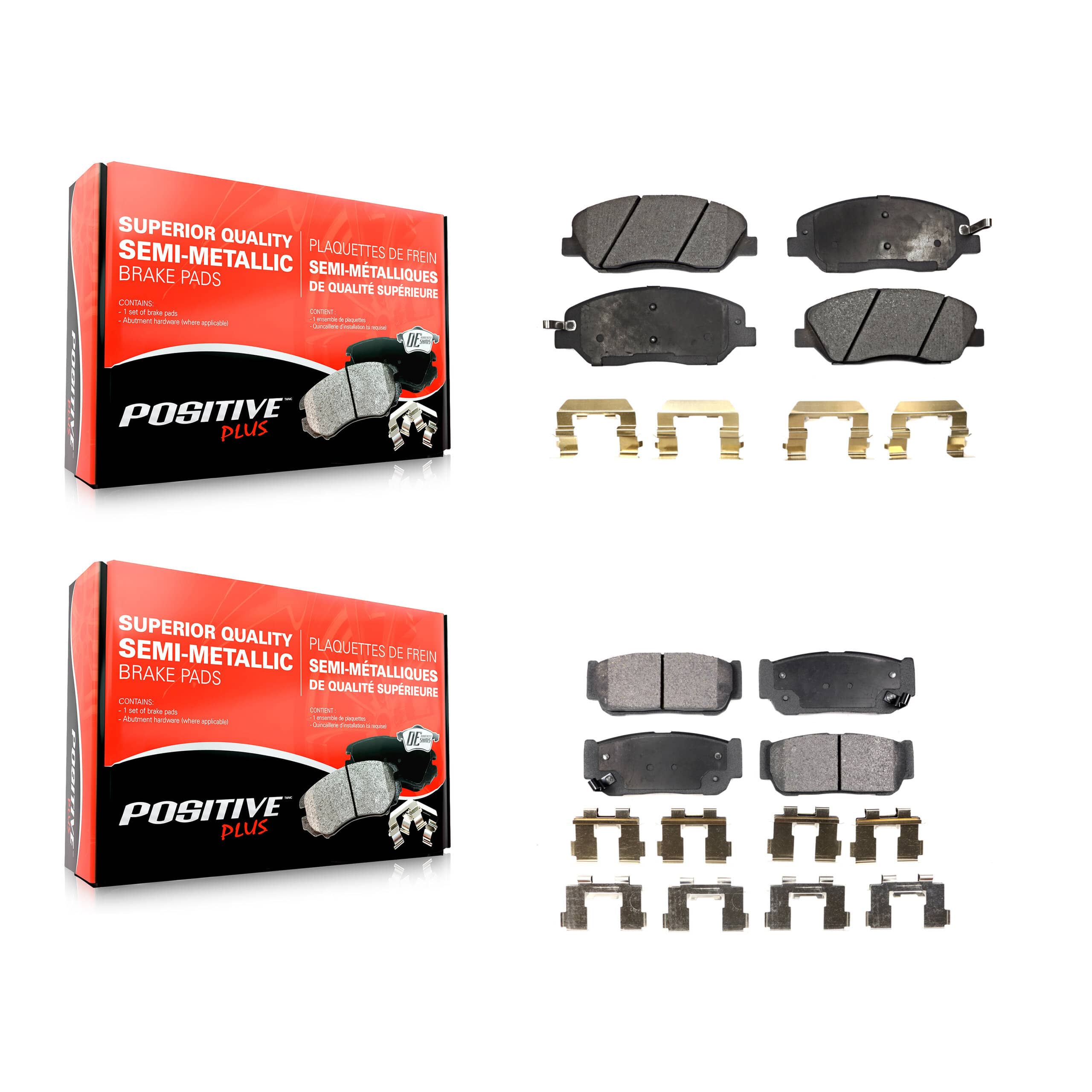 Positive Plus - KPF-100081 - Front and Rear Disc Brake Pad Kits
