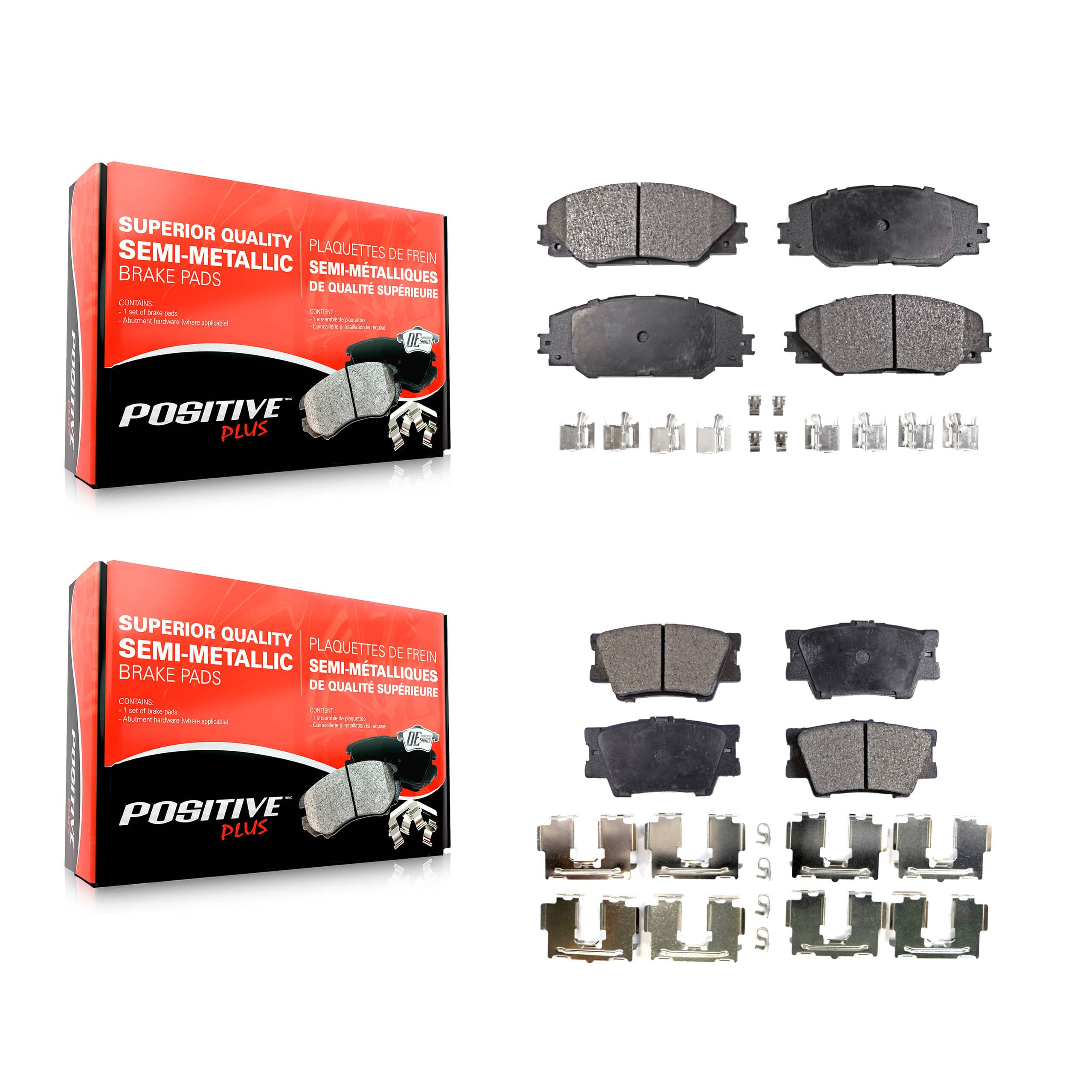 Positive Plus - KPF-100090 - Front and Rear Disc Brake Pad Kits