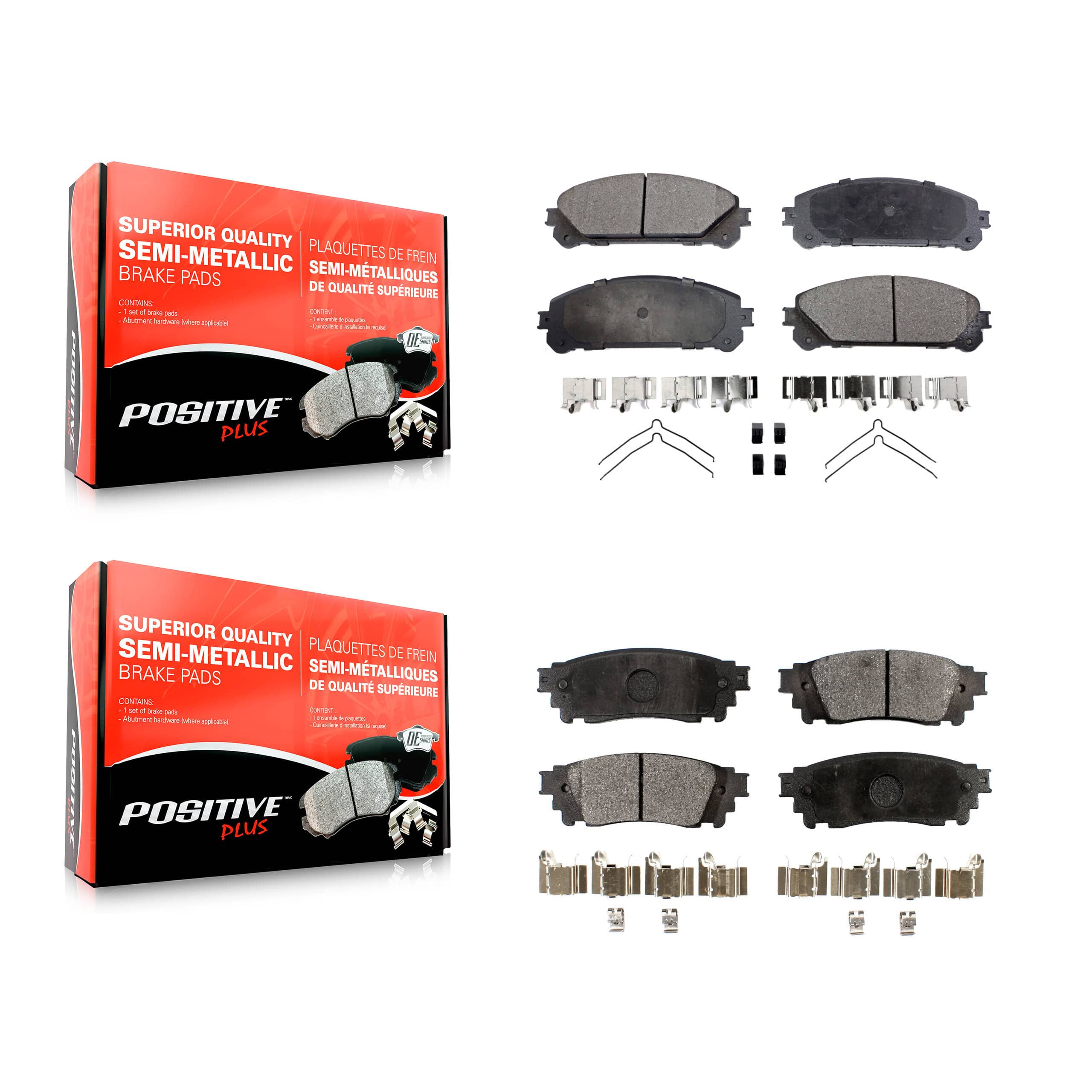 Positive Plus - KPF-100121 - Front and Rear Disc Brake Pad Kits
