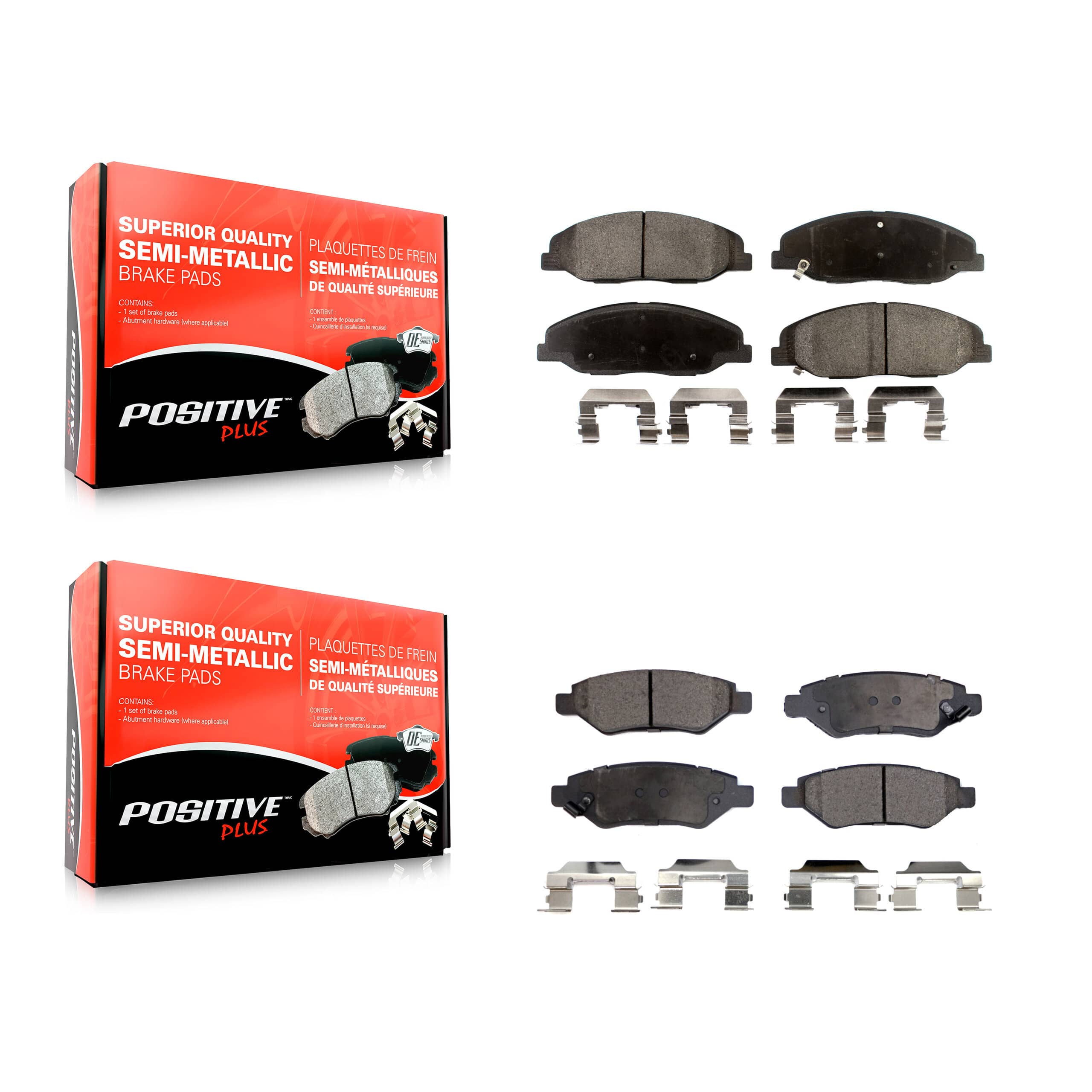 Positive Plus - KPF-100128 - Front and Rear Disc Brake Pad Kits