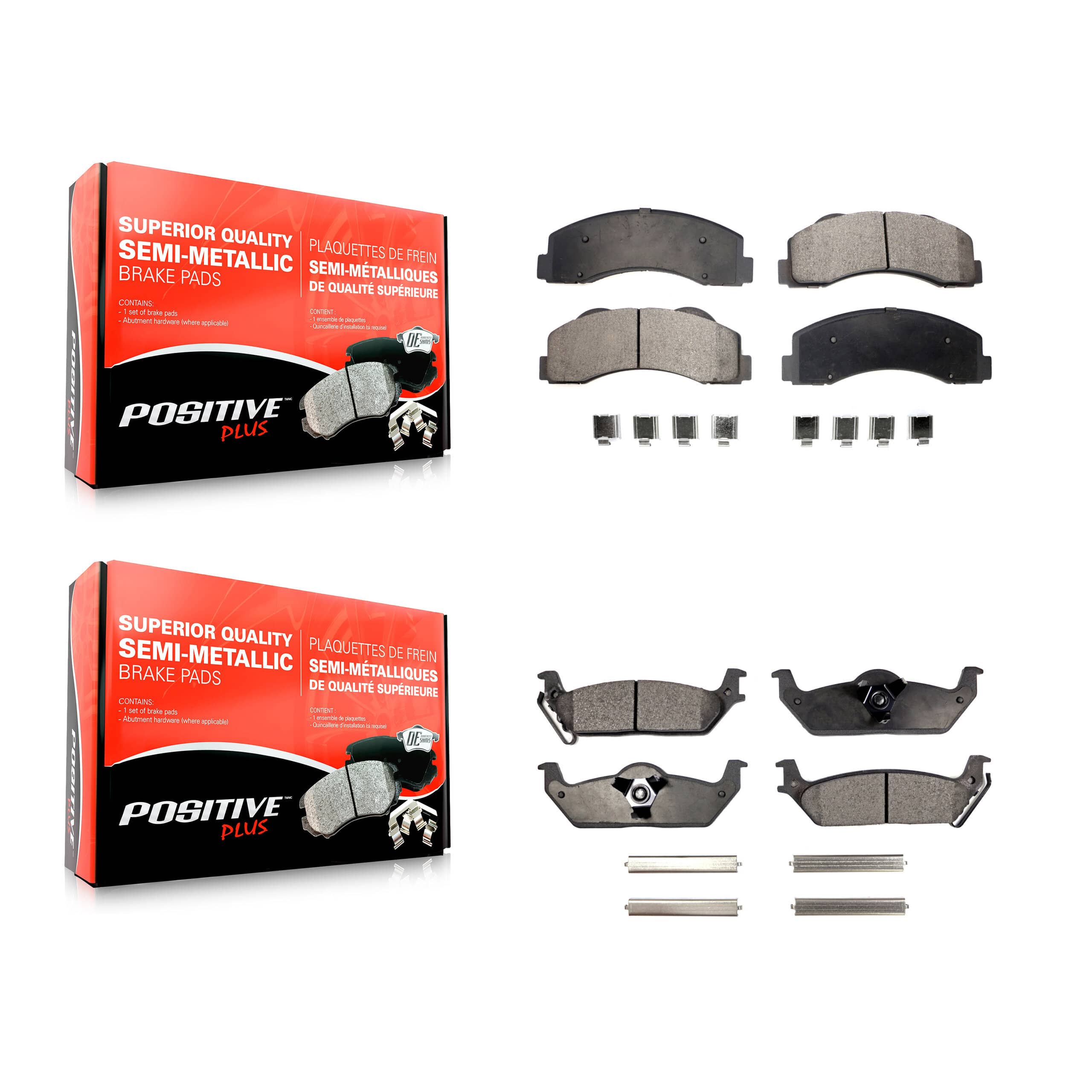 Positive Plus - KPF-100175 - Front and Rear Disc Brake Pad Kits