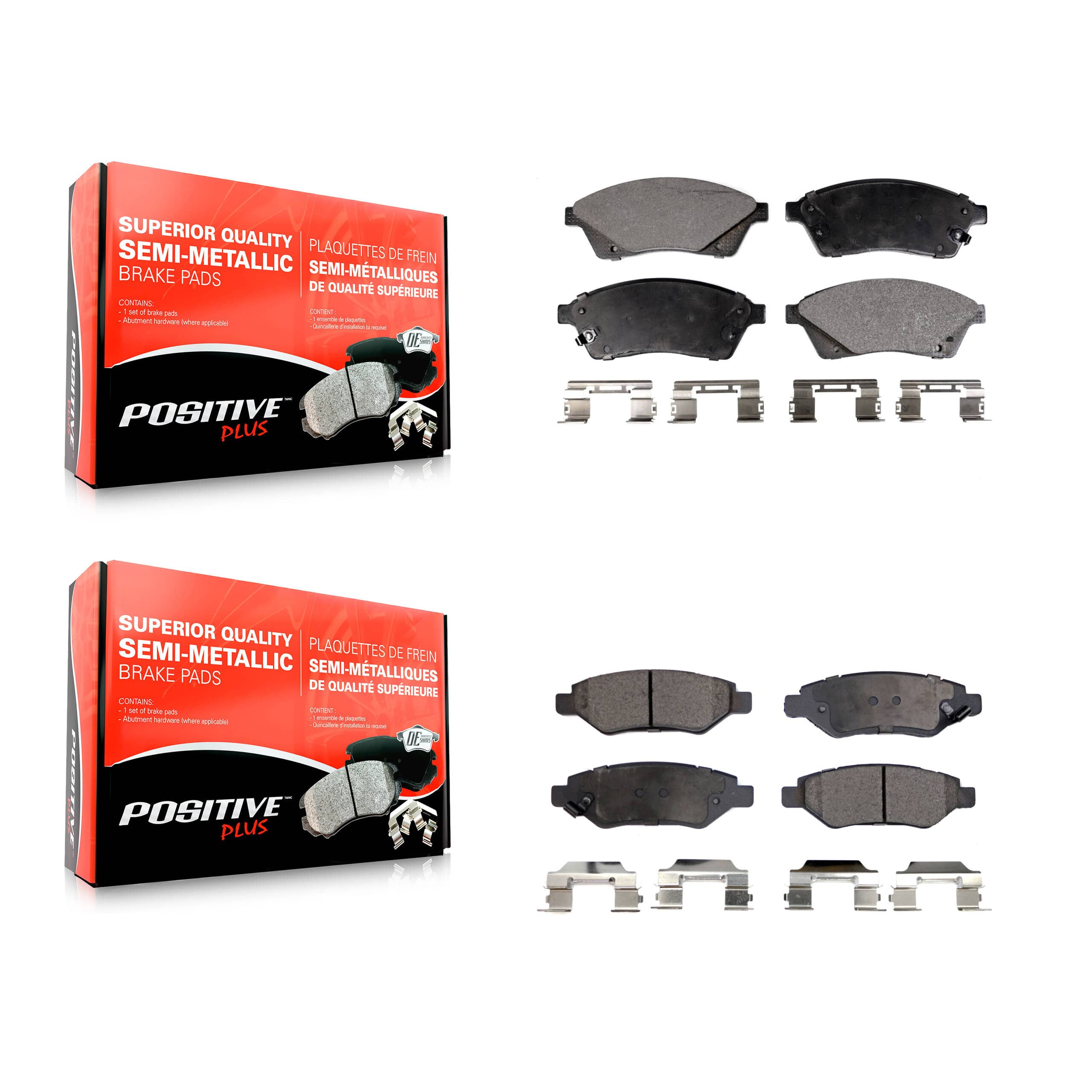 Positive Plus - KPF-100181 - Front and Rear Disc Brake Pad Kits