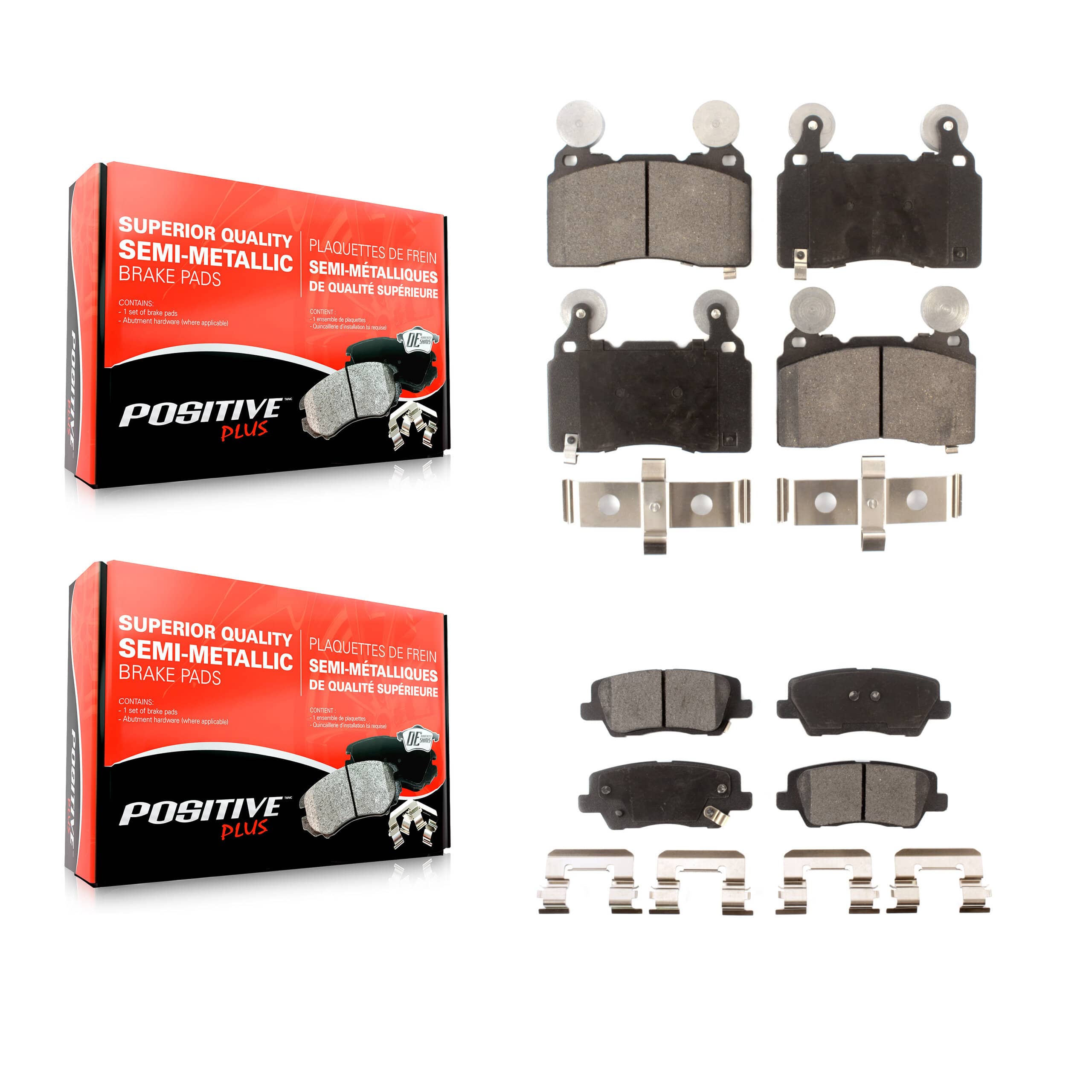 Positive Plus - KPF-100198 - Front and Rear Disc Brake Pad Kits