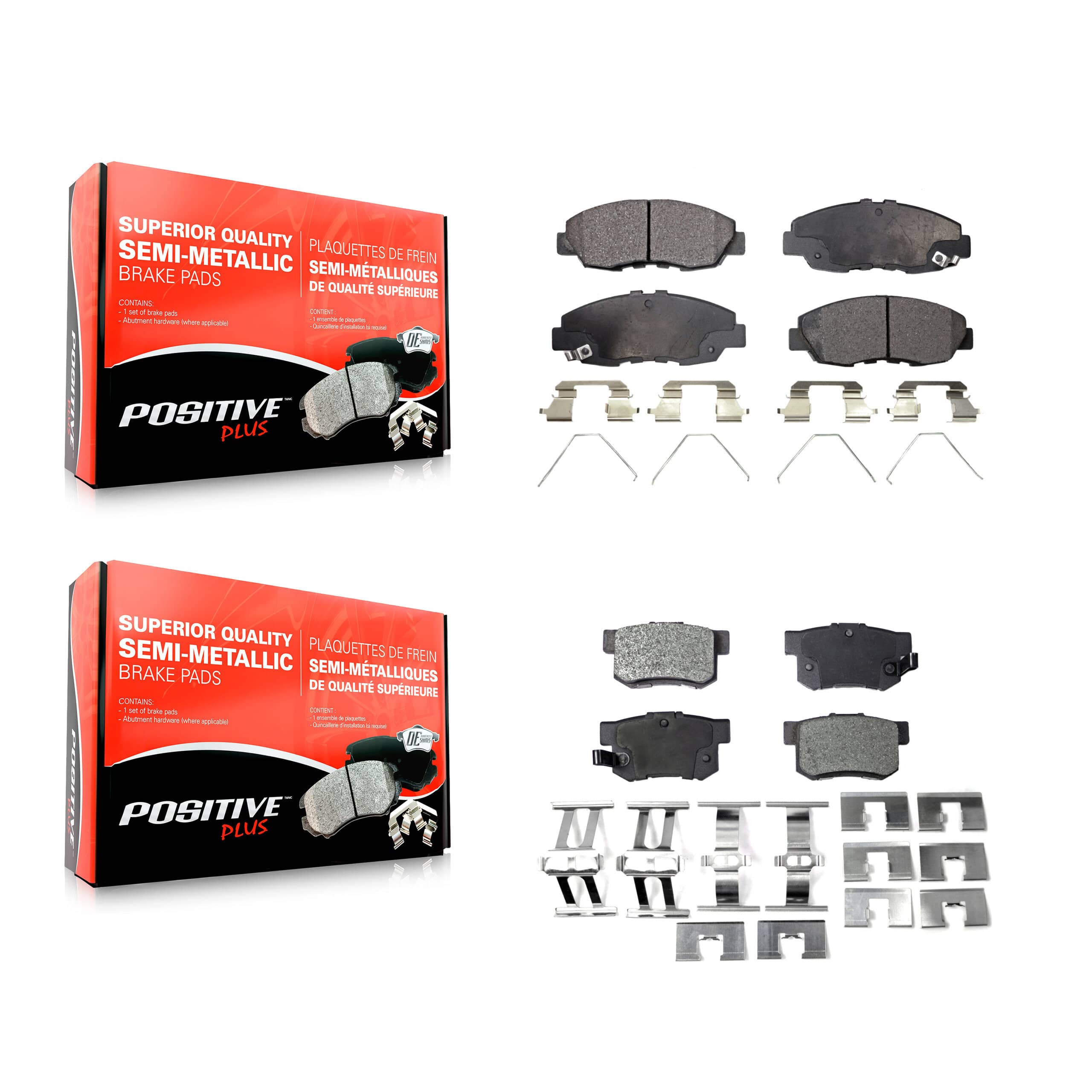 Positive Plus - KPF-100229 - Front and Rear Disc Brake Pad Kits