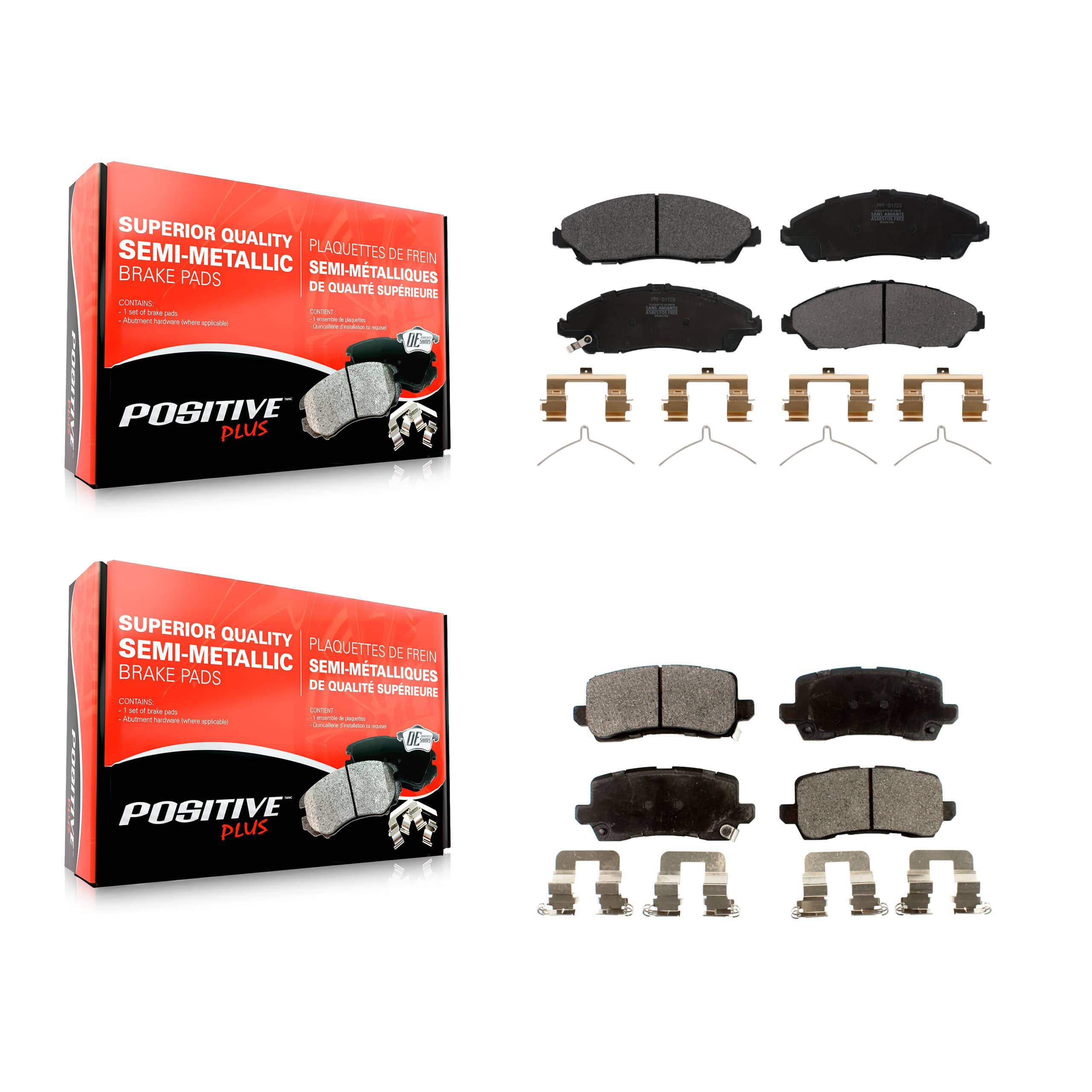 Positive Plus - KPF-100265 - Front and Rear Disc Brake Pad Kits
