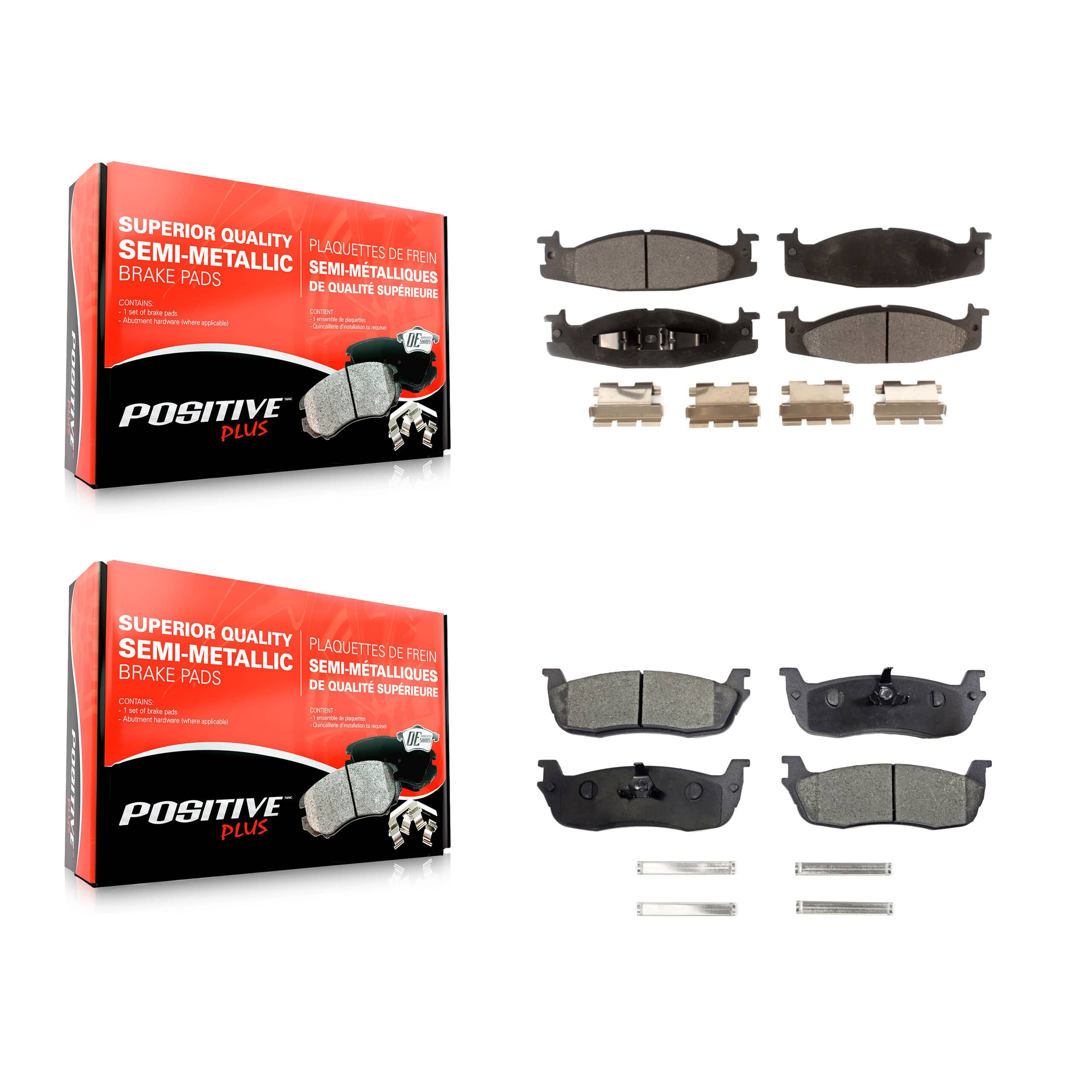 Positive Plus - KPF-100315 - Front and Rear Disc Brake Pad Kits