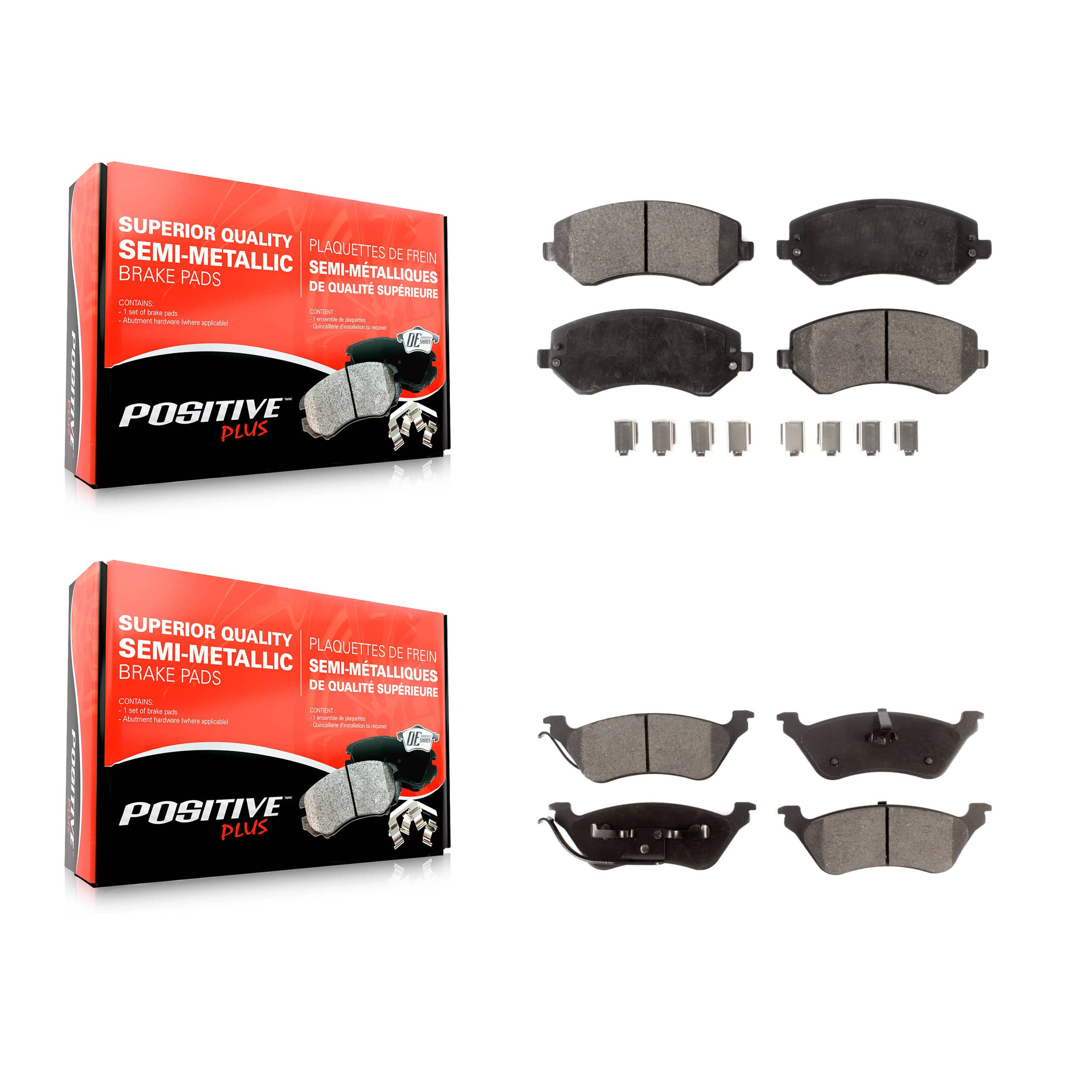 Positive Plus - KPF-100393 - Front and Rear Disc Brake Pad Kits