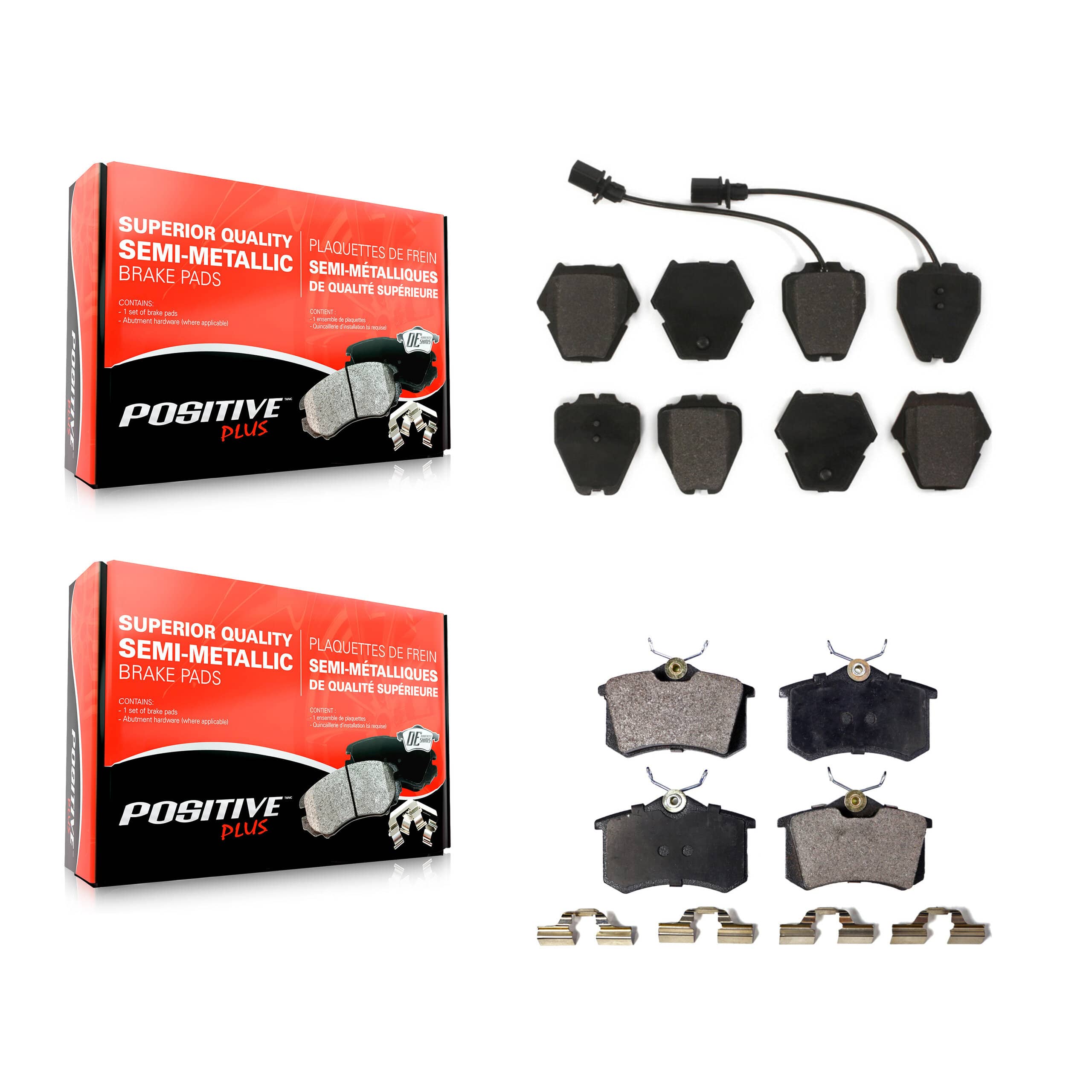 Positive Plus - KPF-100419 - Front and Rear Disc Brake Pad Kits