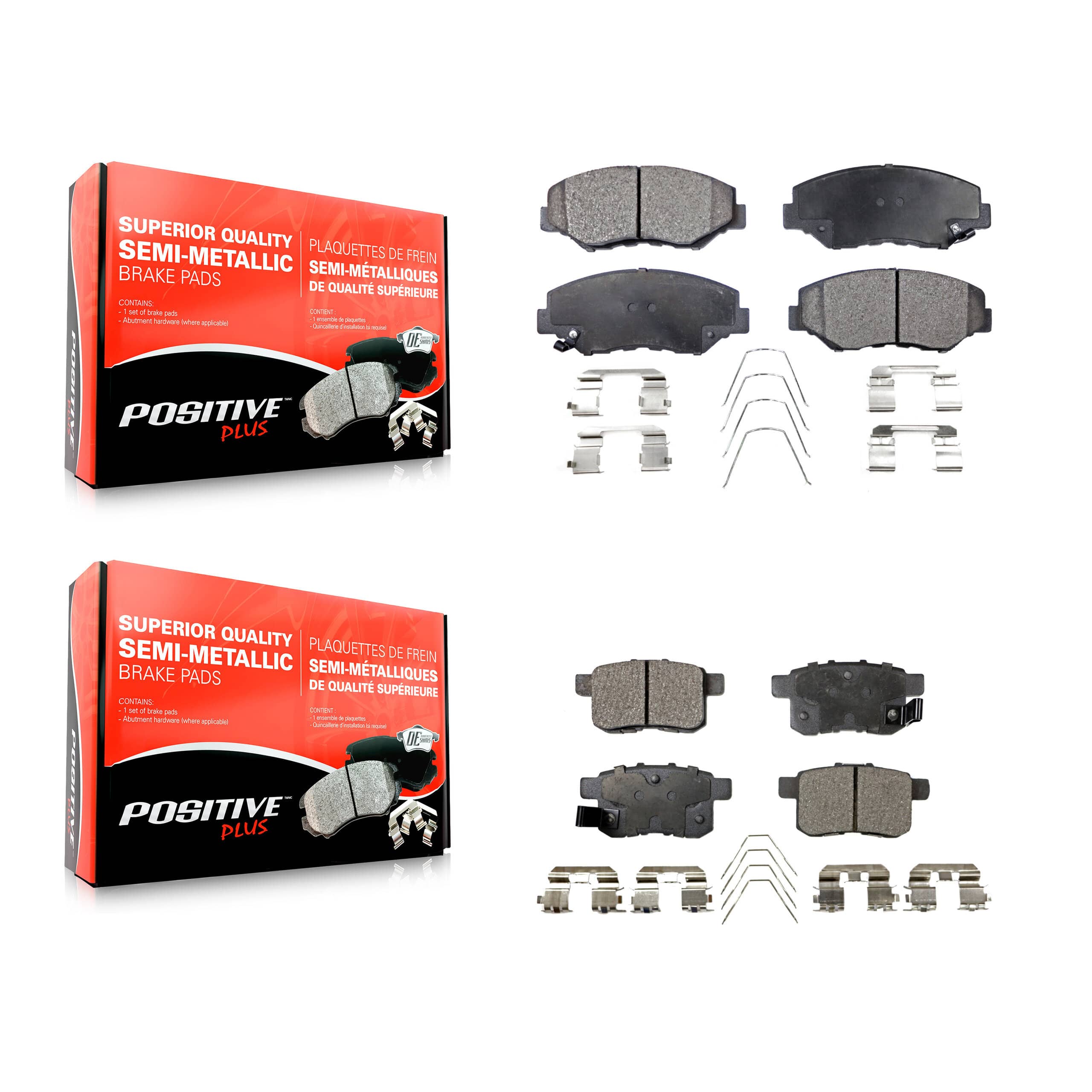 Positive Plus - KPF-100421 - Front and Rear Disc Brake Pad Kits