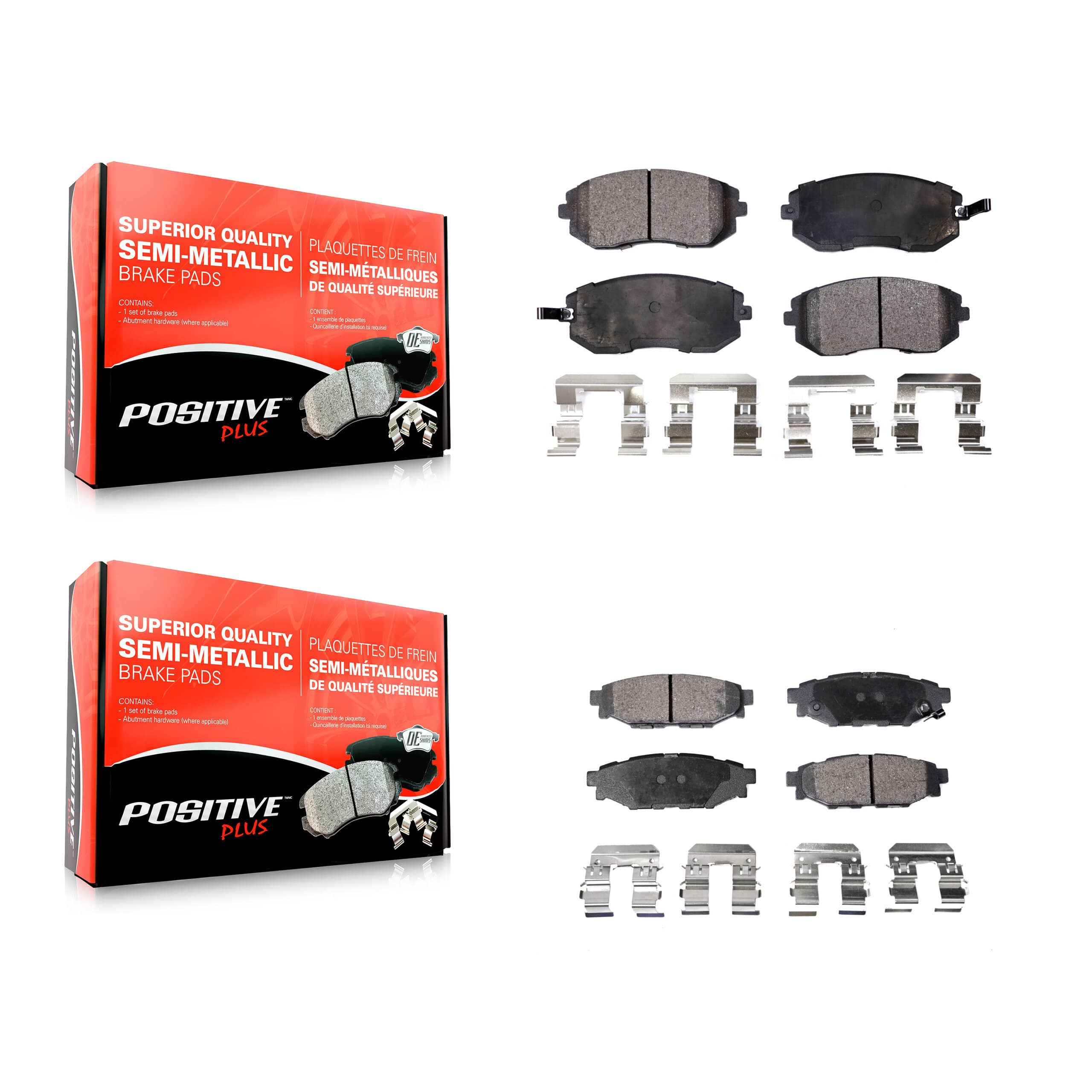 Positive Plus - KPF-100435 - Front and Rear Disc Brake Pad Kits