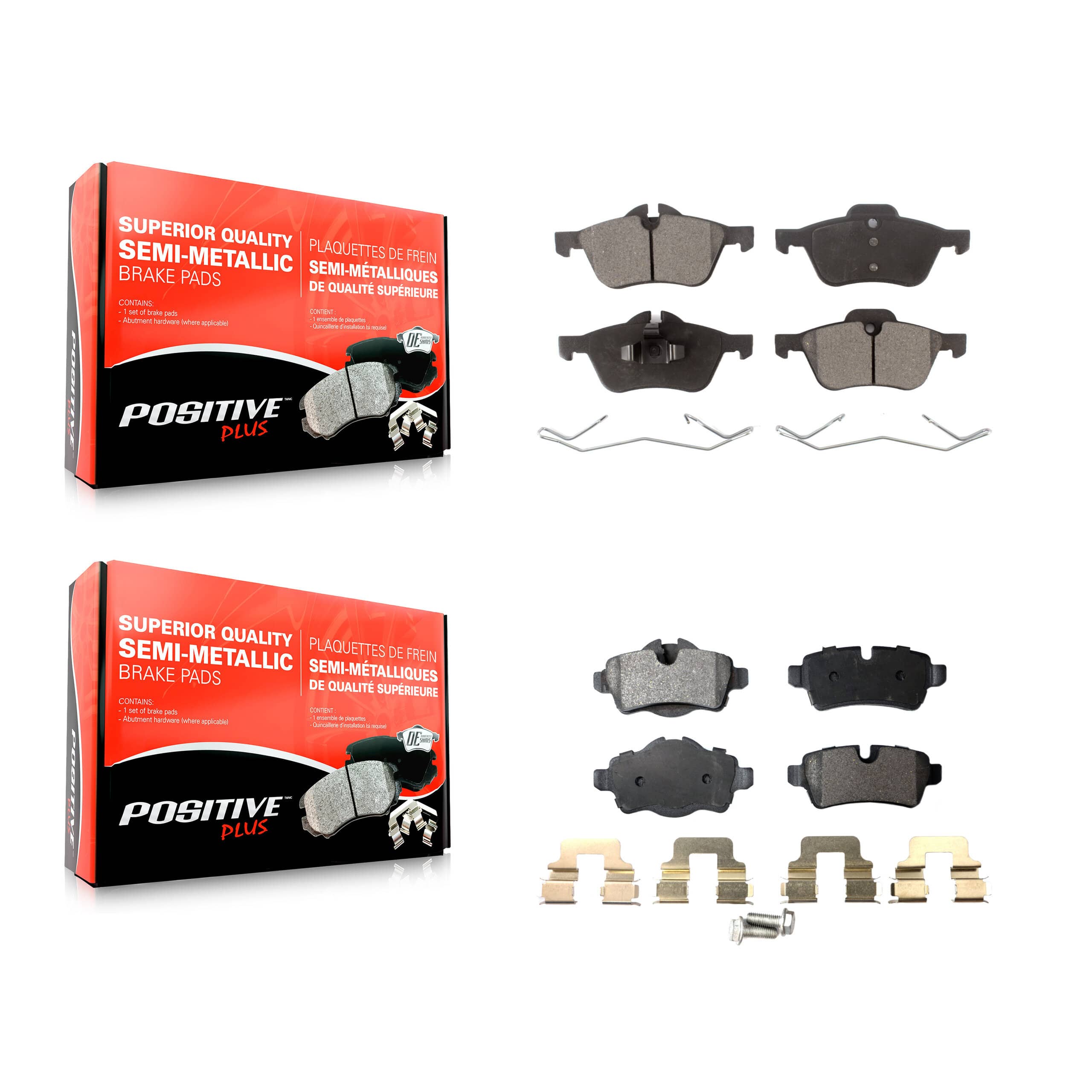 Positive Plus - KPF-100440 - Front and Rear Disc Brake Pad Kits