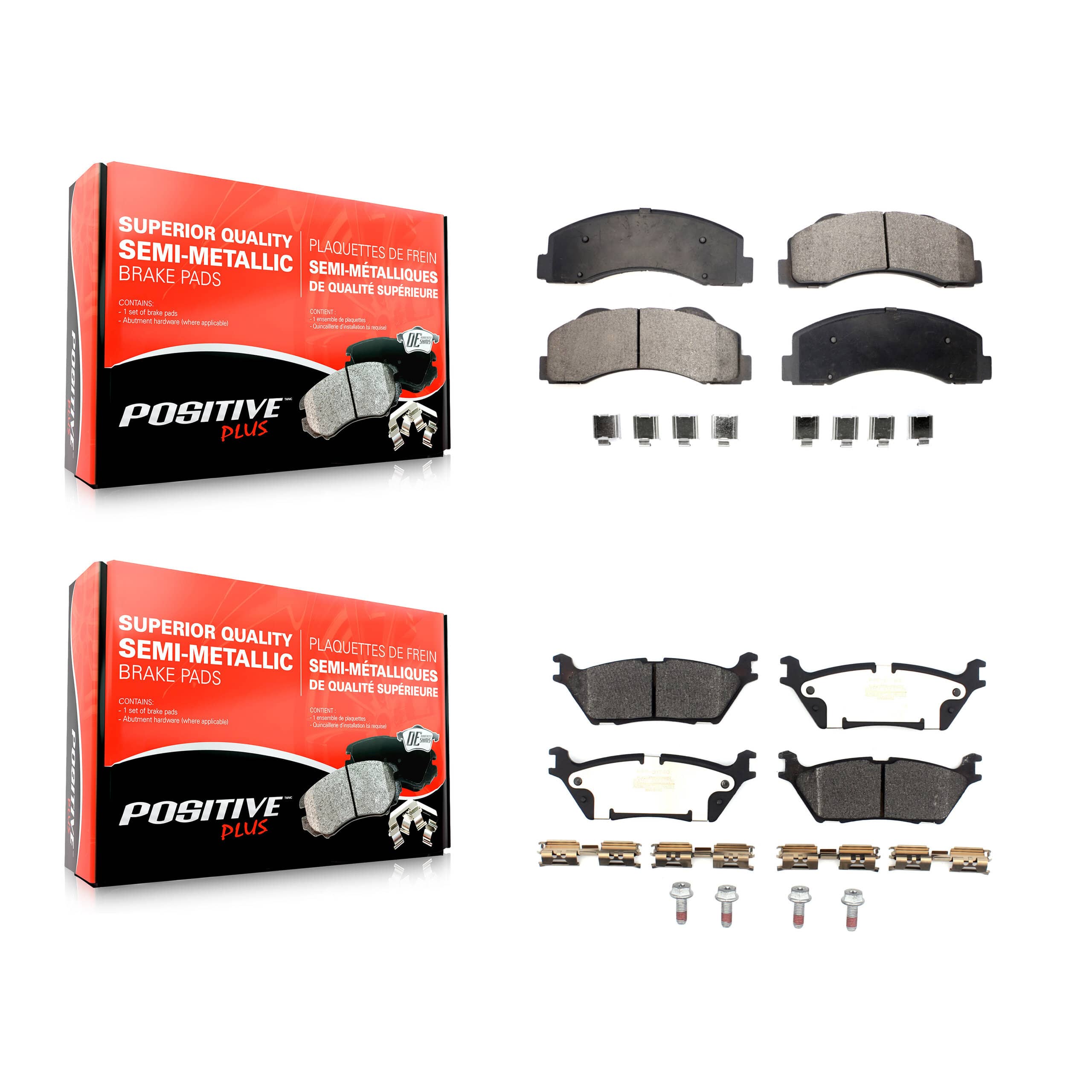 Positive Plus - KPF-100468 - Front and Rear Disc Brake Pad Kits
