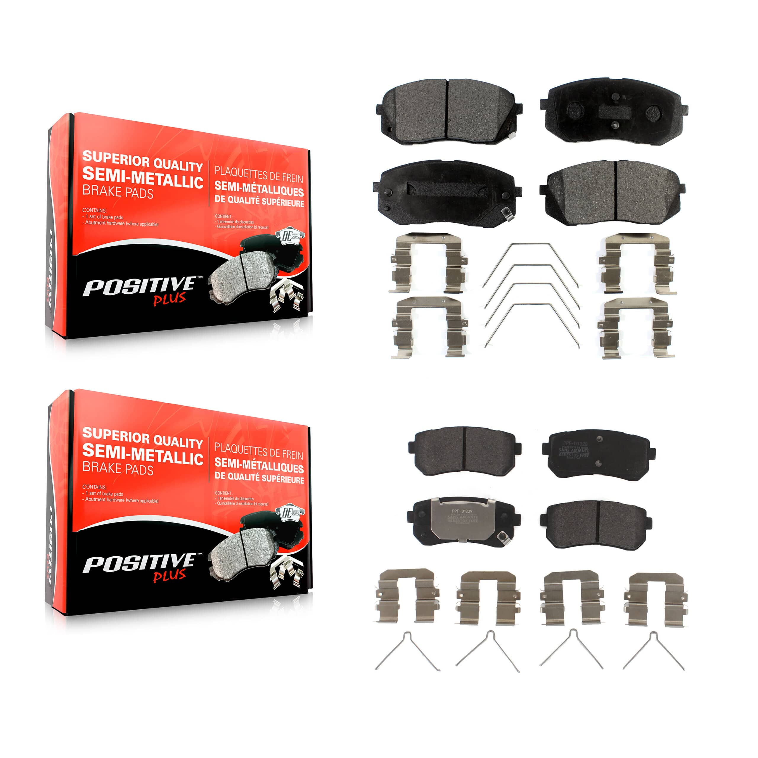 Positive Plus - KPF-100488 - Front and Rear Disc Brake Pad Kits