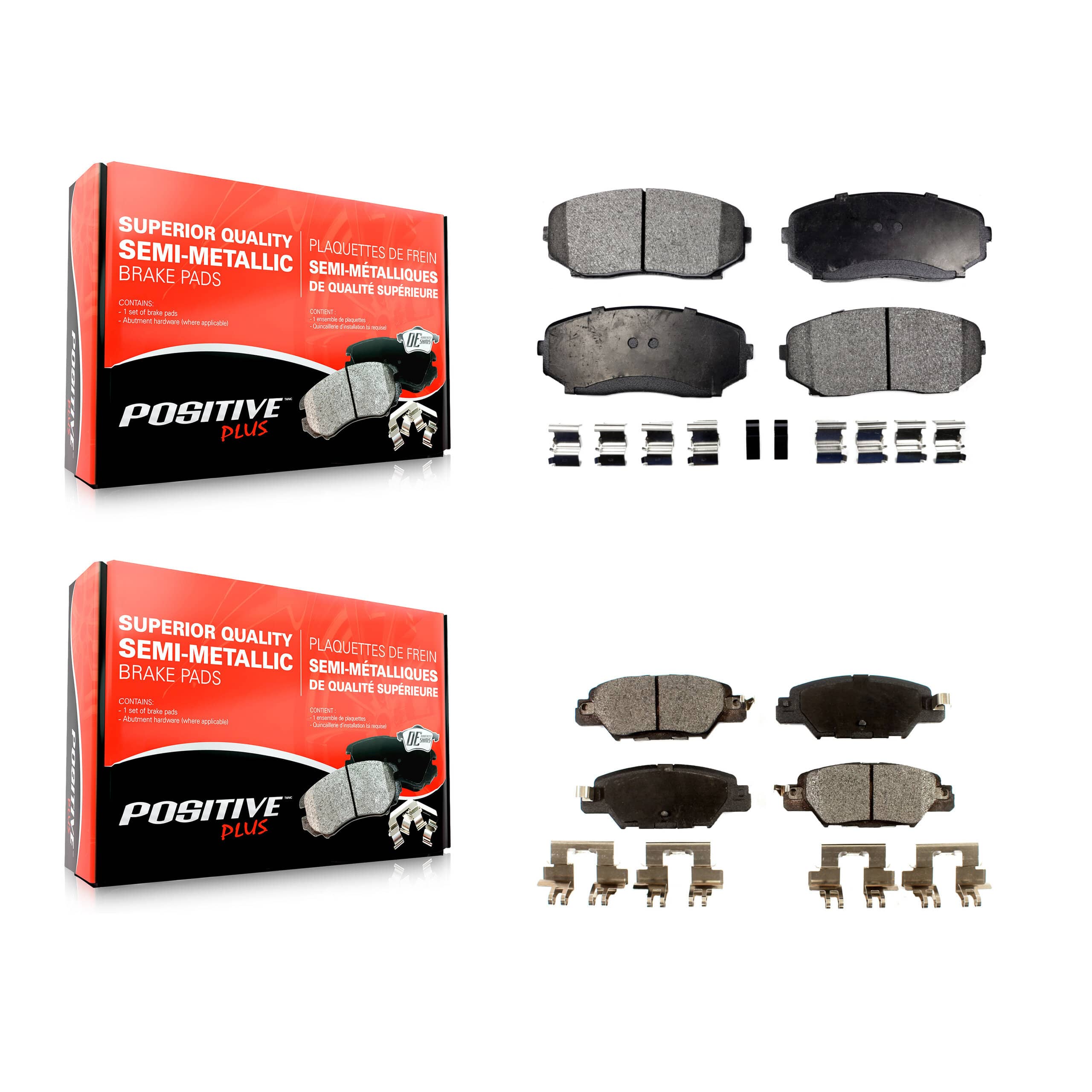 Positive Plus - KPF-100515 - Front and Rear Disc Brake Pad Kits