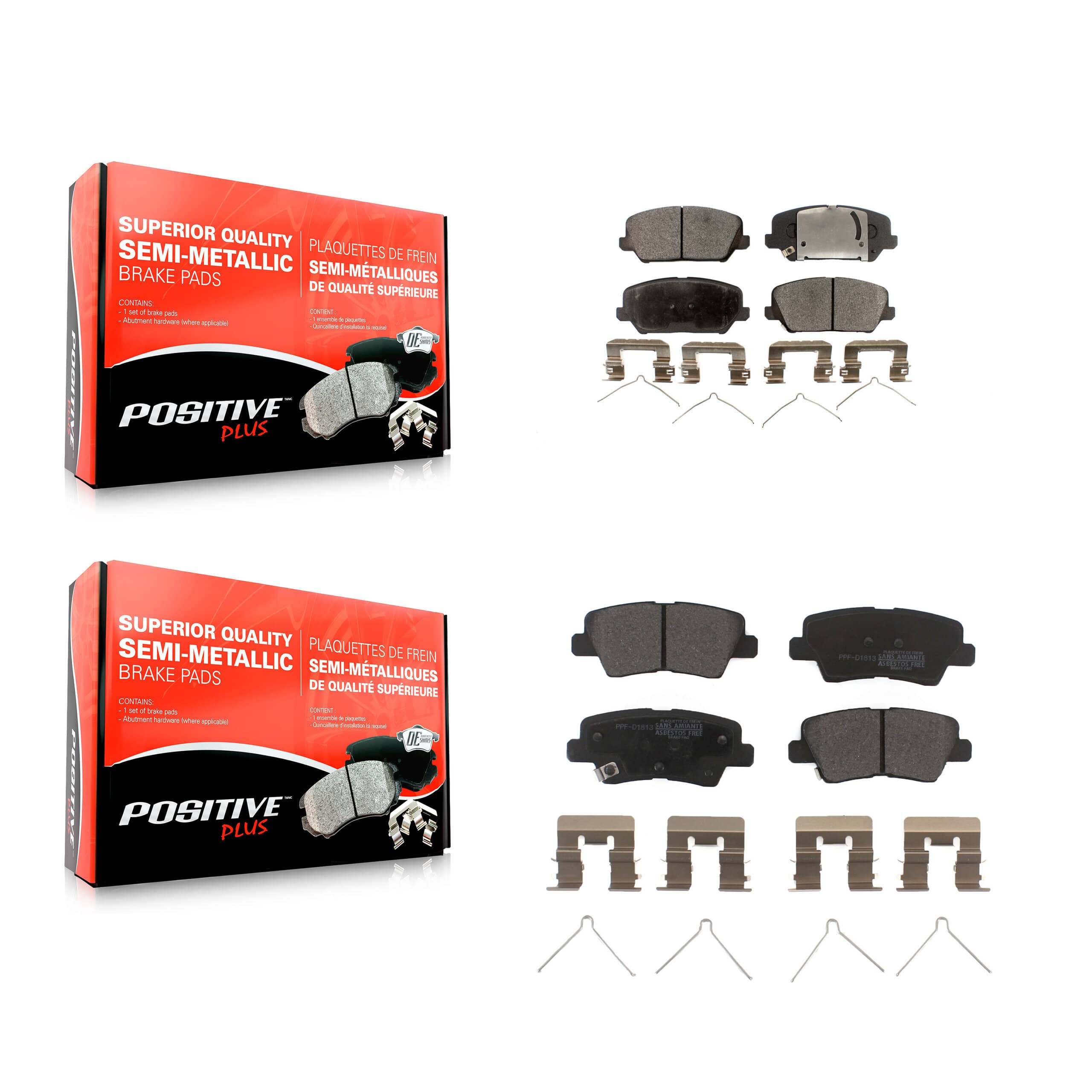 Positive Plus - KPF-100533 - Front and Rear Disc Brake Pad Kits
