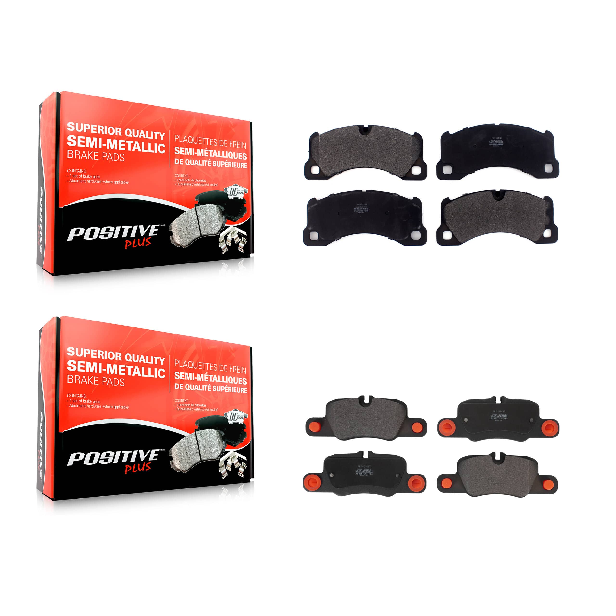 Positive Plus - KPF-100618 - Front and Rear Disc Brake Pad Kits