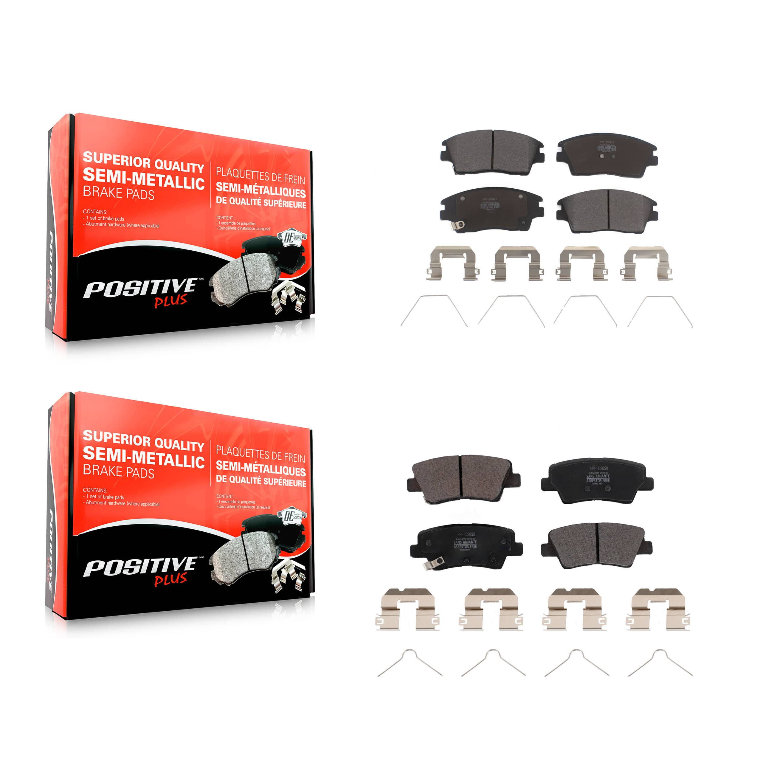 Positive Plus - KPF-100631 - Front and Rear Disc Brake Pad Kits